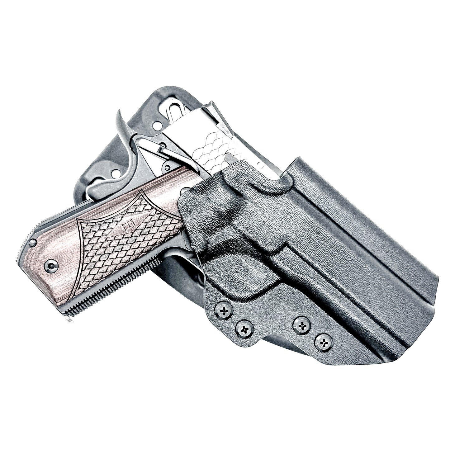 1911 4.25" Commander Light Duty & Competition Outside Waistband (OWB) holster for Ruger, Kimber, S&W, & Rock Island pistols. Adjustable retention, Made in USA
