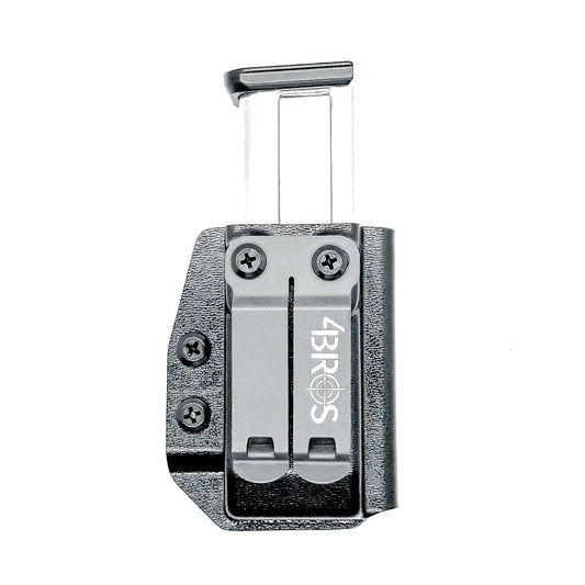 Black Kydex IWB AIWB appendix inside waistband magazine pouch carrier or holster for the 2011 mags from Four Brothers 4BROS Holsters.