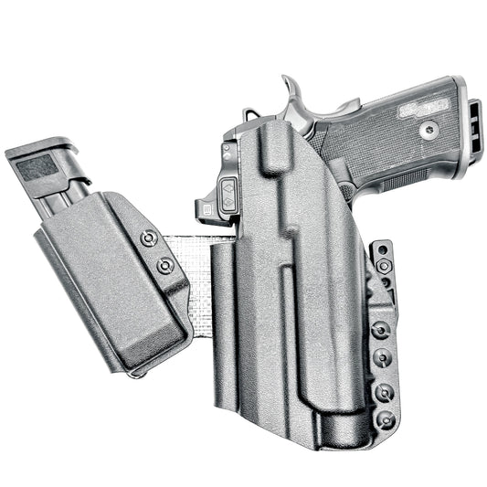 Sig P211 Appendix Carry IWB holster. Inside Waistband DadBod appendix holster with adjustable sidecar, light-bearing compatibility, and all-day comfort.