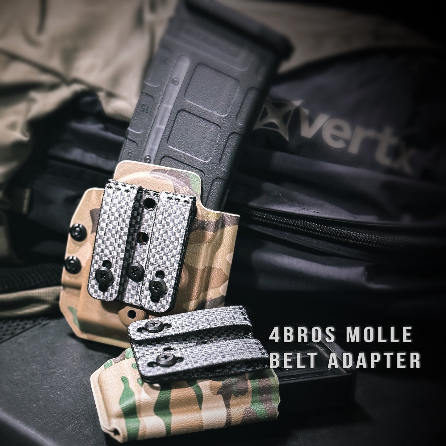 4BROS AR15 Magazine Carrier with a 4BROS Molle Belt Adapter