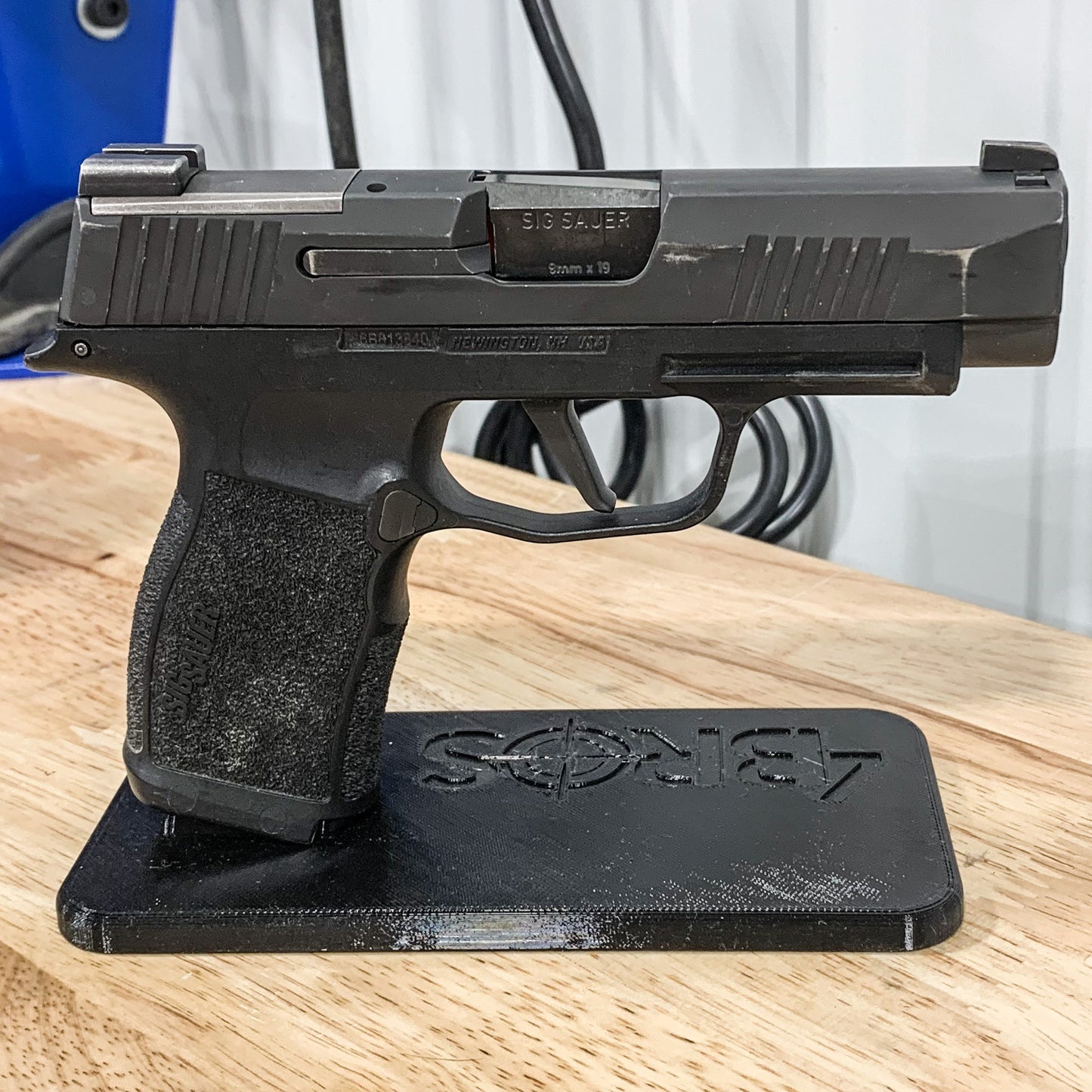 For the best 3D-printed Subcompact Pistol Stand confirmed to fit the Sig P365, P365XL, P365-XMACRO, Glock 43X & 48, Hellcat & Hellcat Pro, shop 4BROS Holsters.