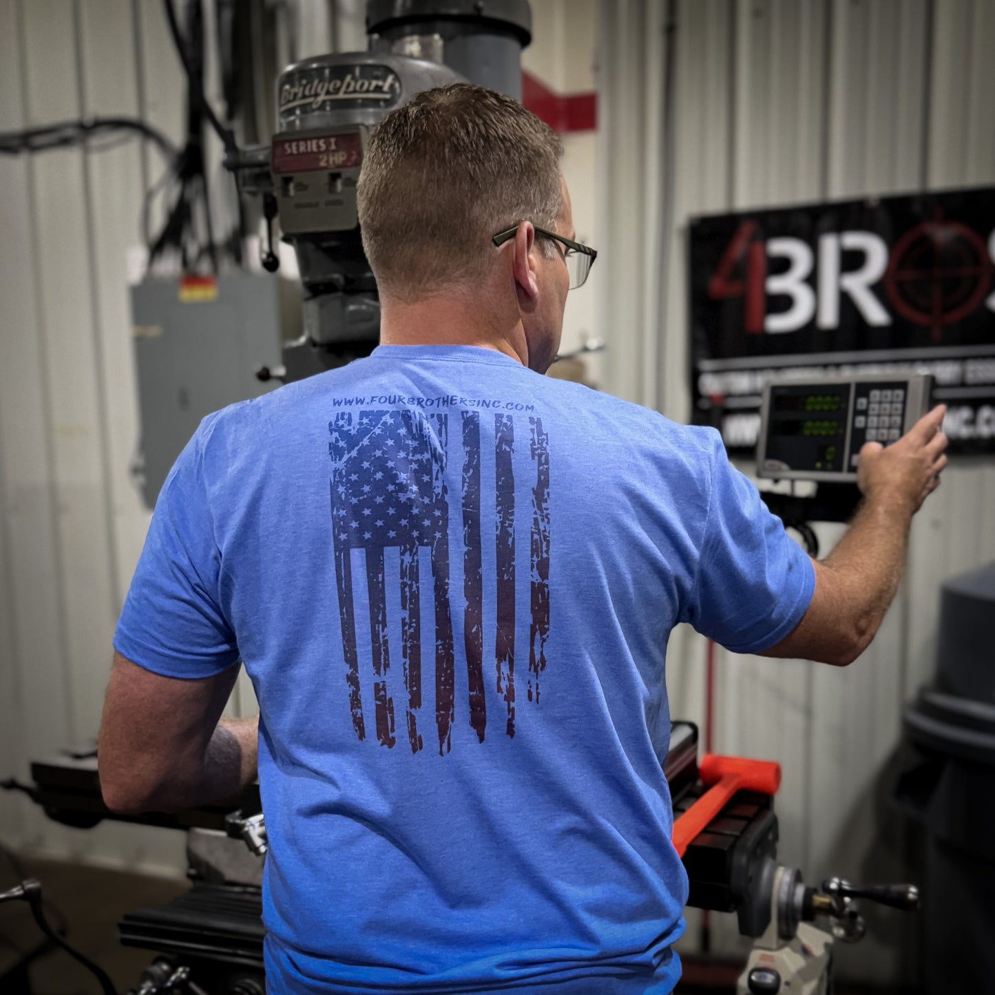 For a great way to show USA patriotism, wear a Worn Flag Patriotic Shirt from Four Brothers 4BROS Holsters. In-stock shirts will ship in 24 to 48 hours.