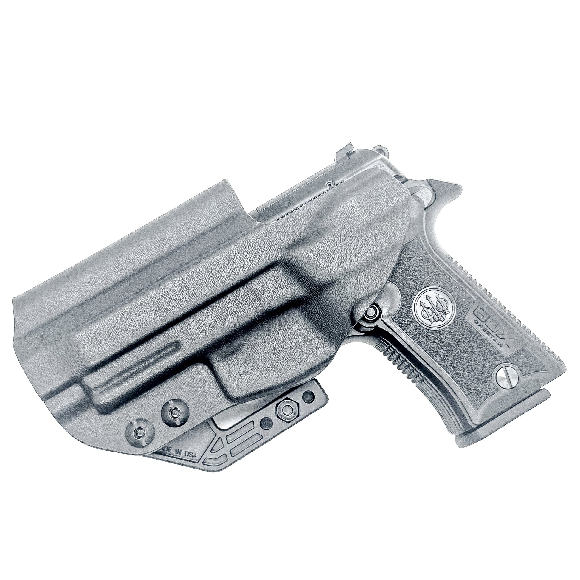 Black Beretta 80X Cheetah inside waistband holster with adjustable retention, red dot clearance, and Modwing compatibility.