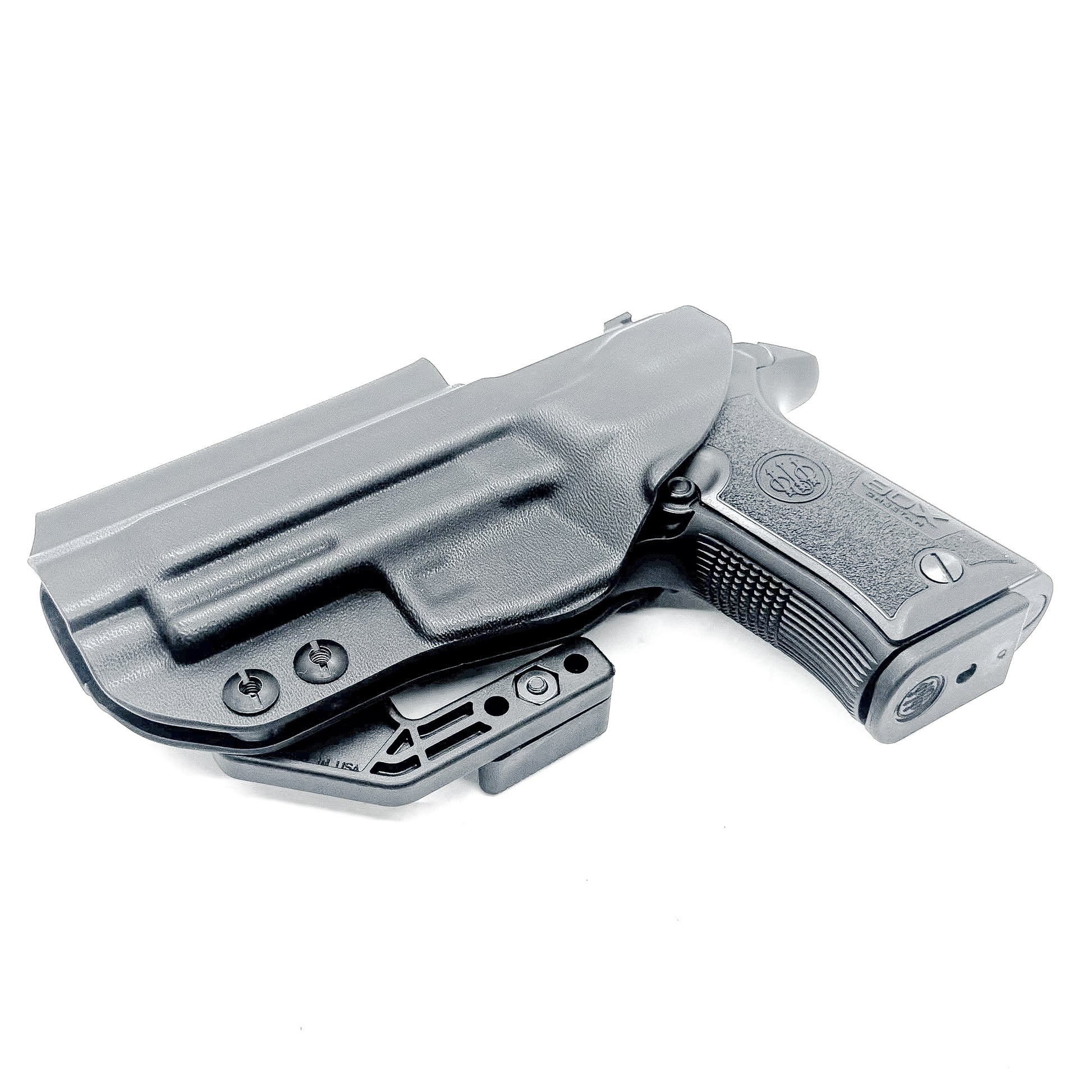 Black Beretta 80X Cheetah inside waistband holster with adjustable retention, red dot clearance, and Modwing compatibility.