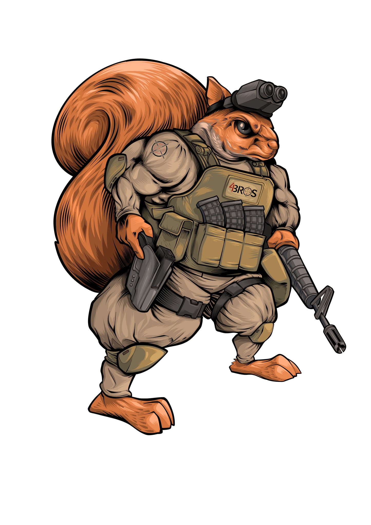 Four Brothers Holsters mascot Dirt the Squirrel