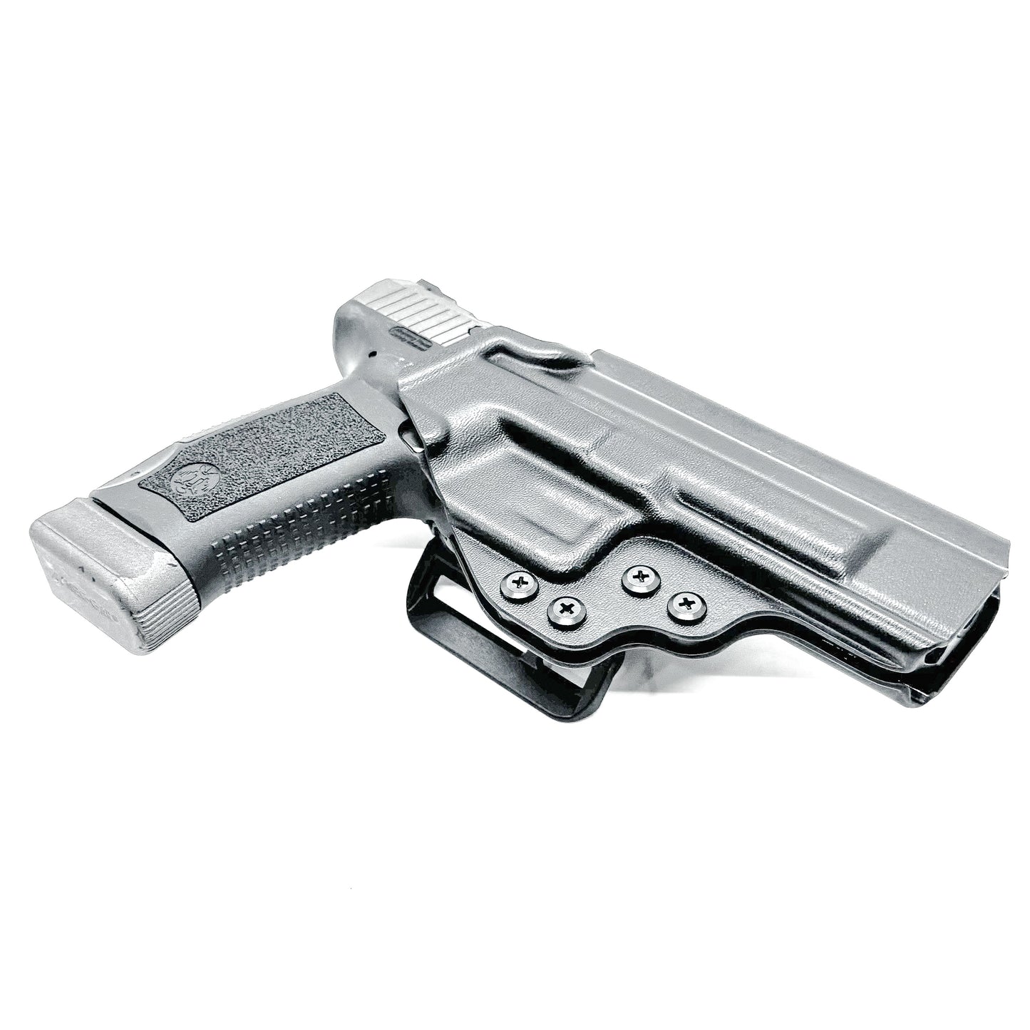 Outside Waistband holster for the Canik TP9SF in Black with a 4BROS 1.5" Slide.