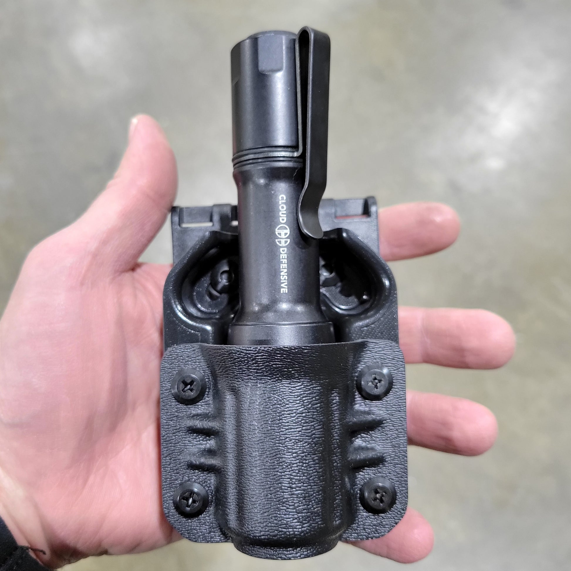 For the best Kydex Outside Waistband and Molle Compatible carrier designed exclusively for the Cloud Defensive MCH Duty light, shop Four Brothers Holsters.