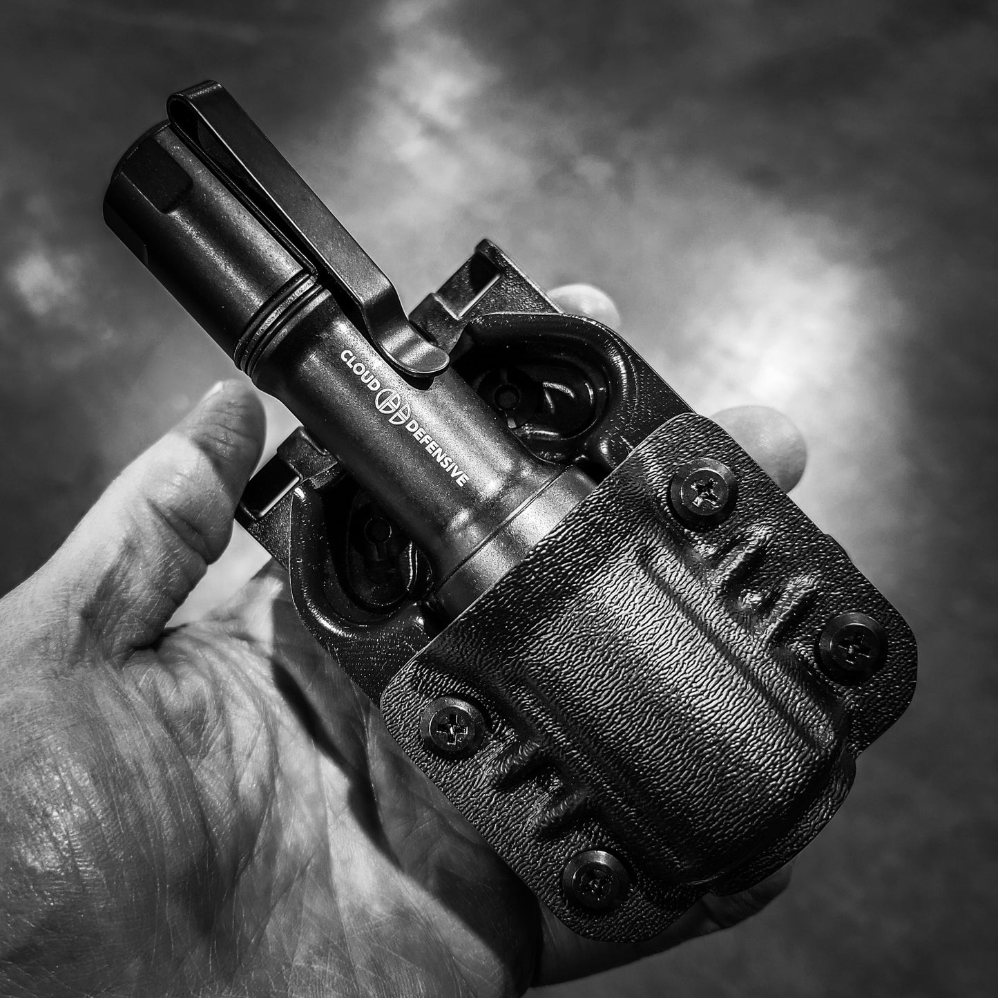 For the best Kydex Outside Waistband and Molle Compatible carrier designed exclusively for the Cloud Defensive MCH Duty light, shop Four Brothers Holsters.