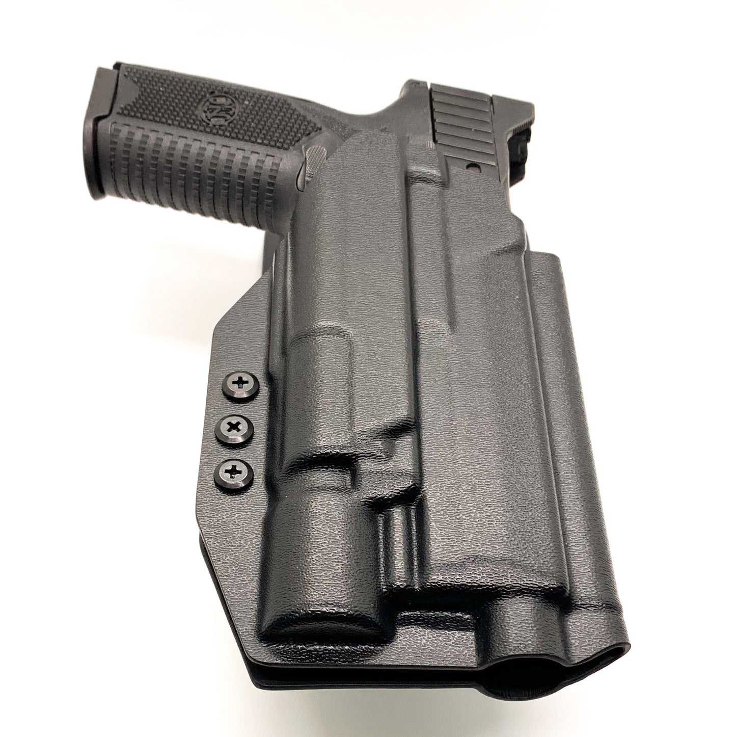 For the best OWB FN 509, 509 Tactical, or 509 LS Edge & Surefire X300U A or B light Duty & Competition Style Kydex Holster, shop Four Brothers 4BROS Holsters.