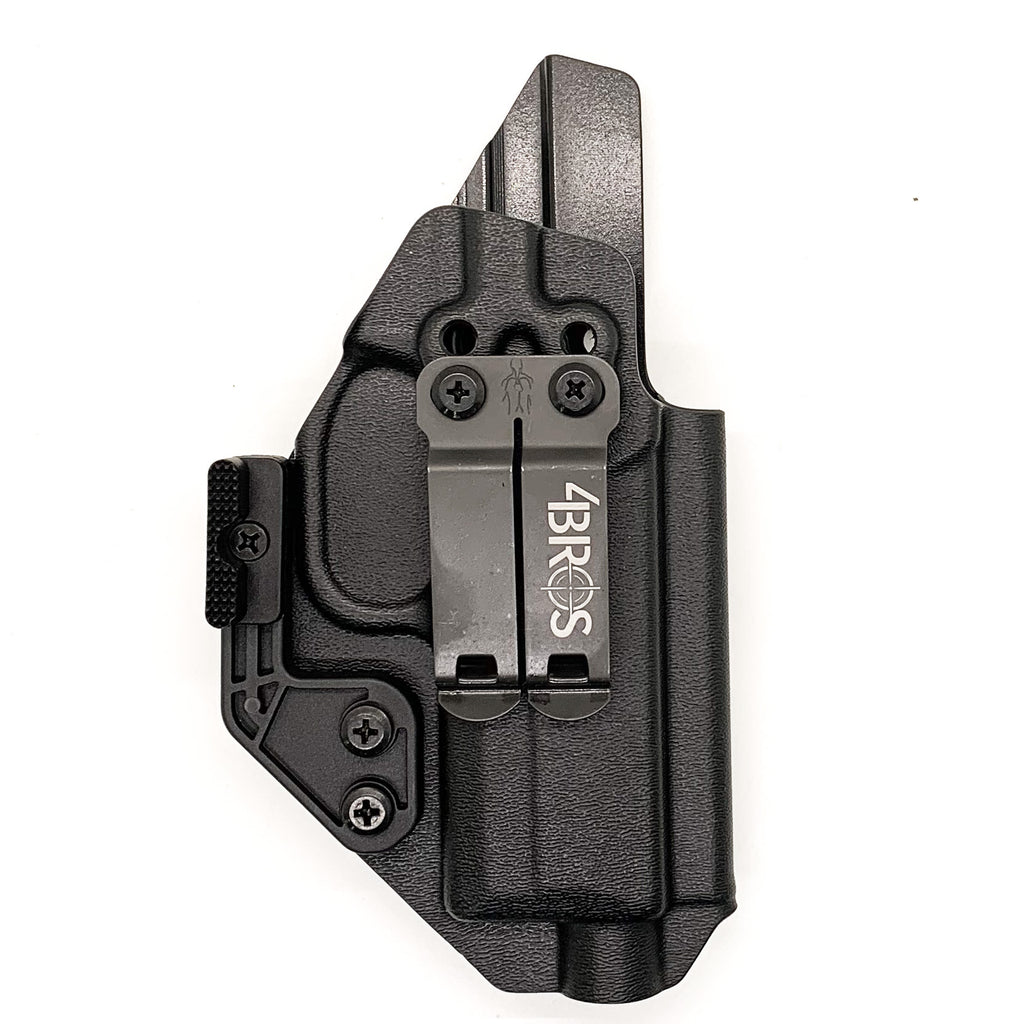 Best Inside Waistband Taco Style Holster designed to fit the FN 509 standard and 509 Tactical pistols, Full Sweat Guard, Adjustable Retention, Minimal material and smooth edges to reduce printing. Adjustable ride height and cant. Made from .080" thermoplastic for durability. Proudly made in the USA