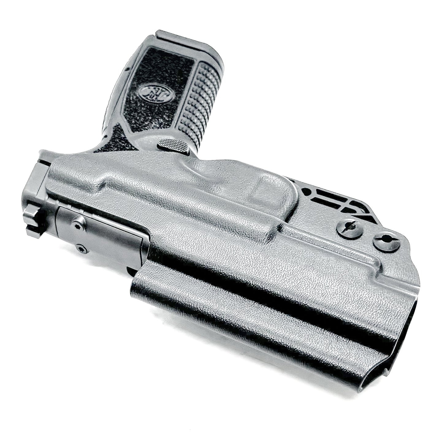 Precision-molded Inside Waistband (IWB) holster for the FN Reflex XL in Black with a Monoblock and Modwing