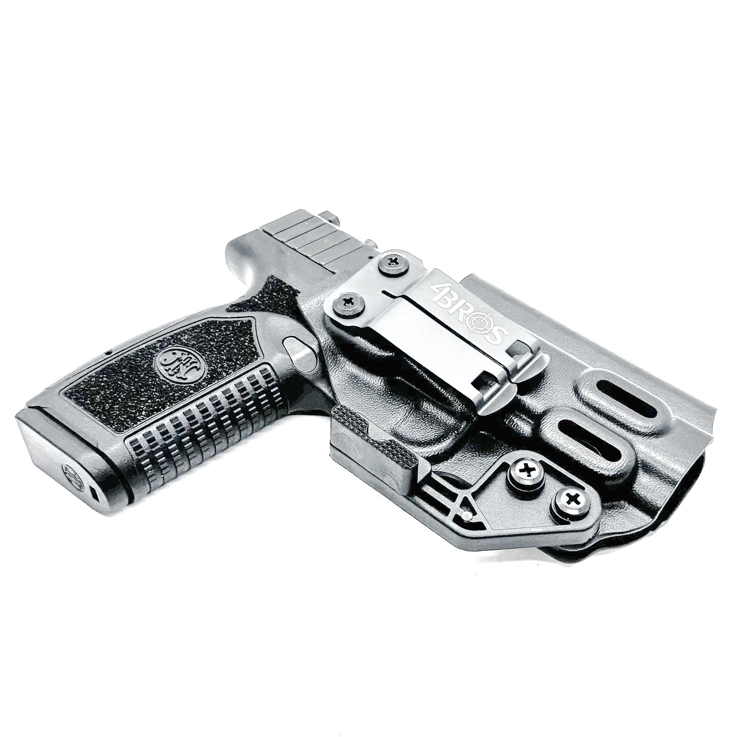 Precision-molded Inside Waistband (IWB) holster for the FN Reflex XL in Black with a Monoblock and Modwing