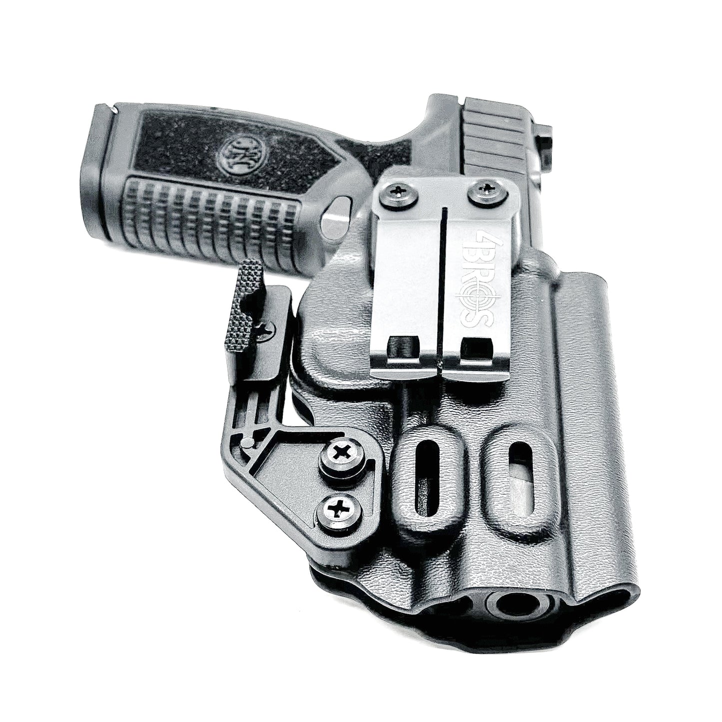 Precision-molded Inside Waistband (IWB) holster for the FN Reflex XL in Black with a Monoblock and Modwing
