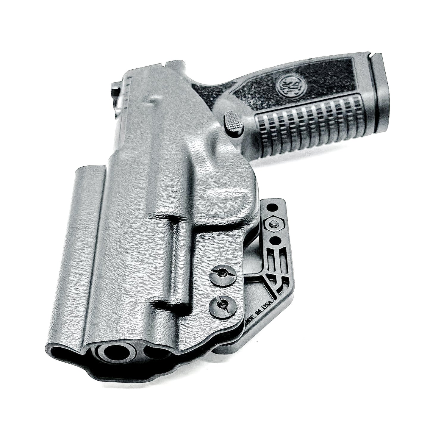 Precision-molded Inside Waistband (IWB) holster for the FN Reflex XL in Black with a Monoblock and Modwing