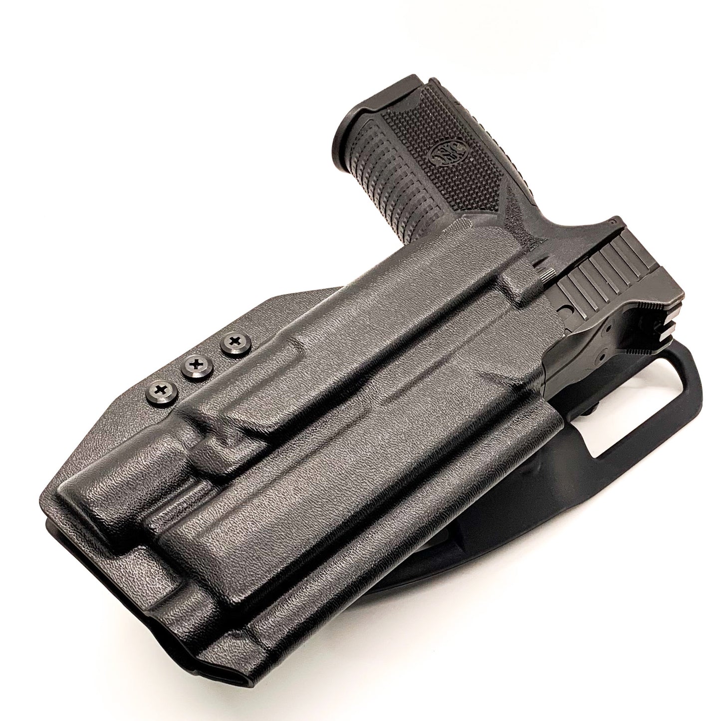 For the best OWB FN 509, 509 Tactical, or 509 LS Edge & Surefire X300U A or B light Duty & Competition Style Kydex Holster, shop Four Brothers 4BROS Holsters.