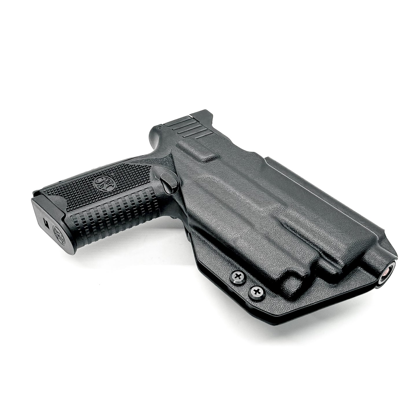 For the best Outside Waistband OWB Holster for the FN 509 compact, 509, and 509 Tactical with the OLight PL-MINI 2 Valkyrie, shop Four Brothers 4BROS Holsters.