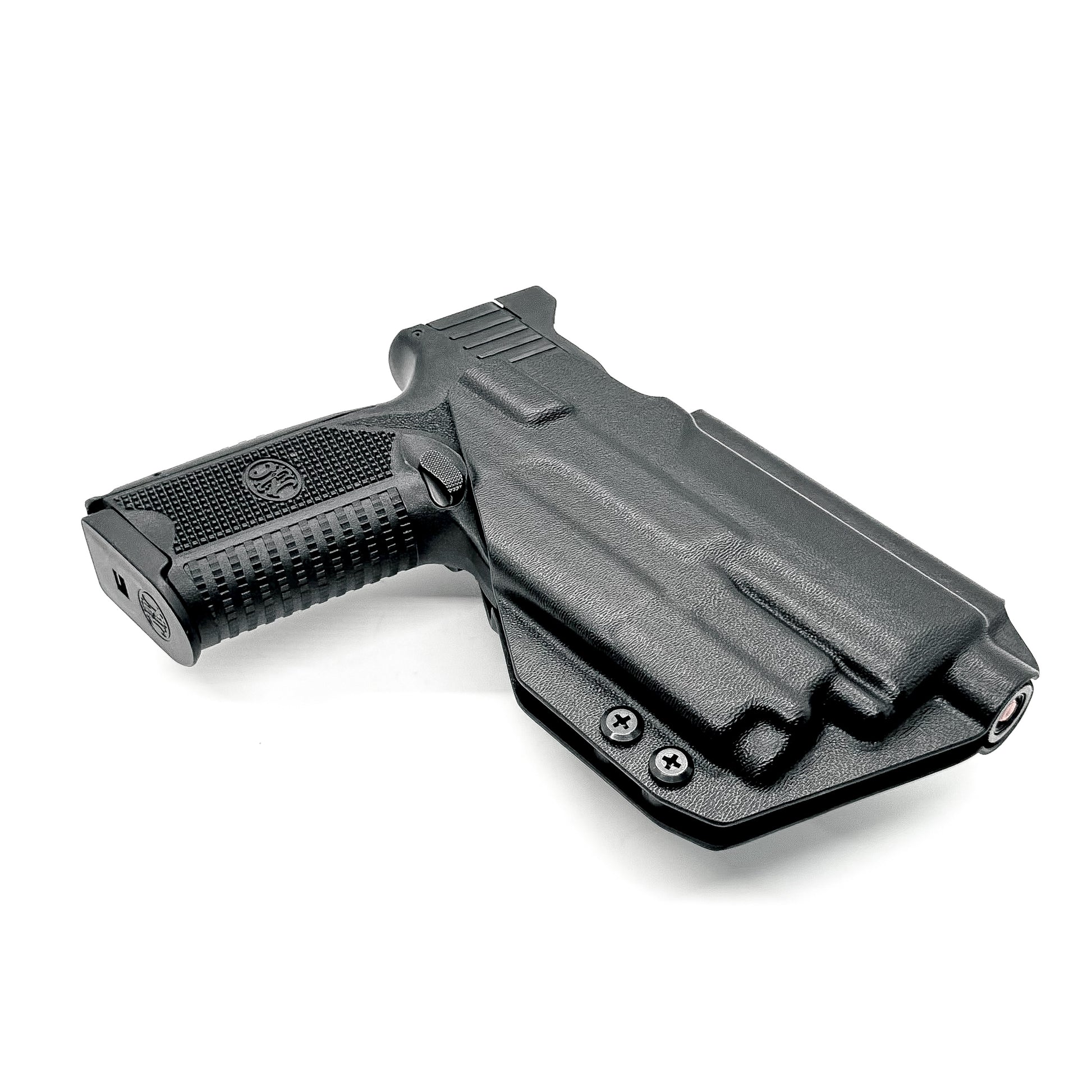 For the best Outside Waistband OWB Holster for the FN 509 compact, 509, and 509 Tactical with the OLight PL-MINI 2 Valkyrie, shop Four Brothers 4BROS Holsters.