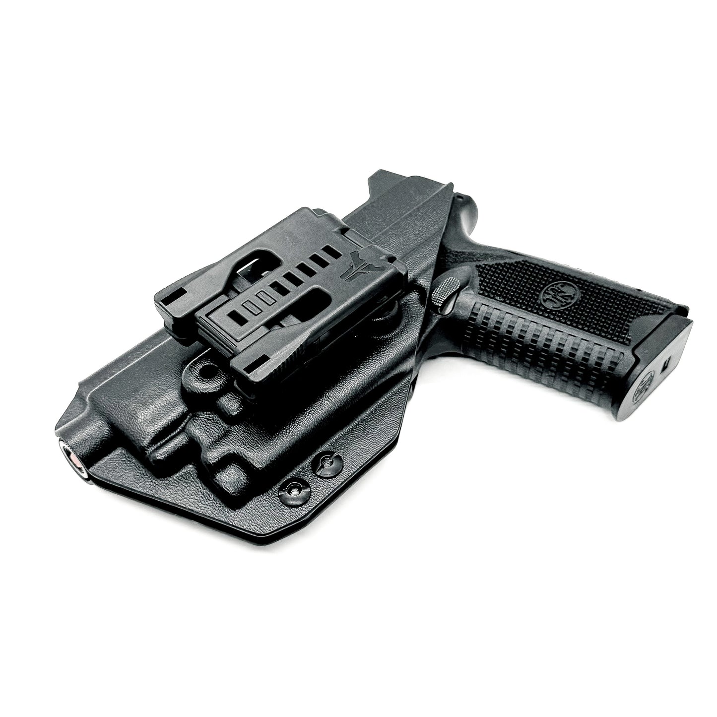 For the best Outside Waistband OWB Holster for the FN 509 compact, 509, and 509 Tactical with the OLight PL-MINI 2 Valkyrie, shop Four Brothers 4BROS Holsters.