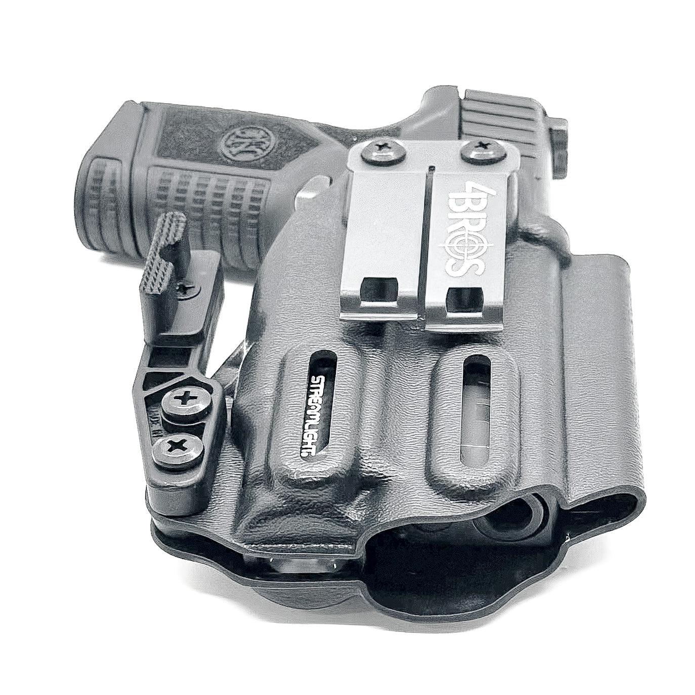 FN Reflex IWB holster with Streamlight TLR-7 Sub GL mounted, shown in right-hand configuration with full sweat guard and precision-formed Kydex design.