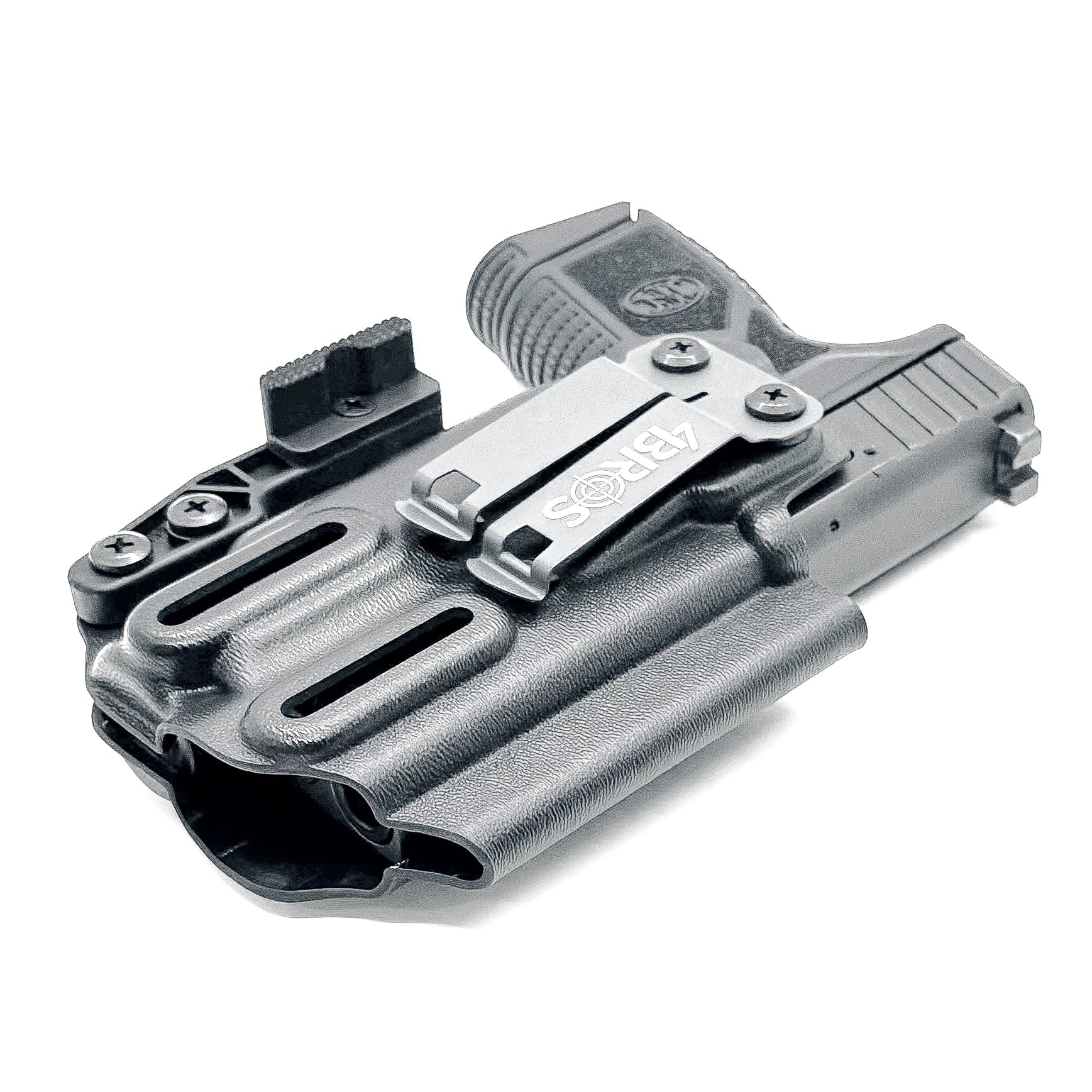 FN Reflex IWB holster with Streamlight TLR-7 Sub GL mounted, shown in right-hand configuration with full sweat guard and precision-formed Kydex design.