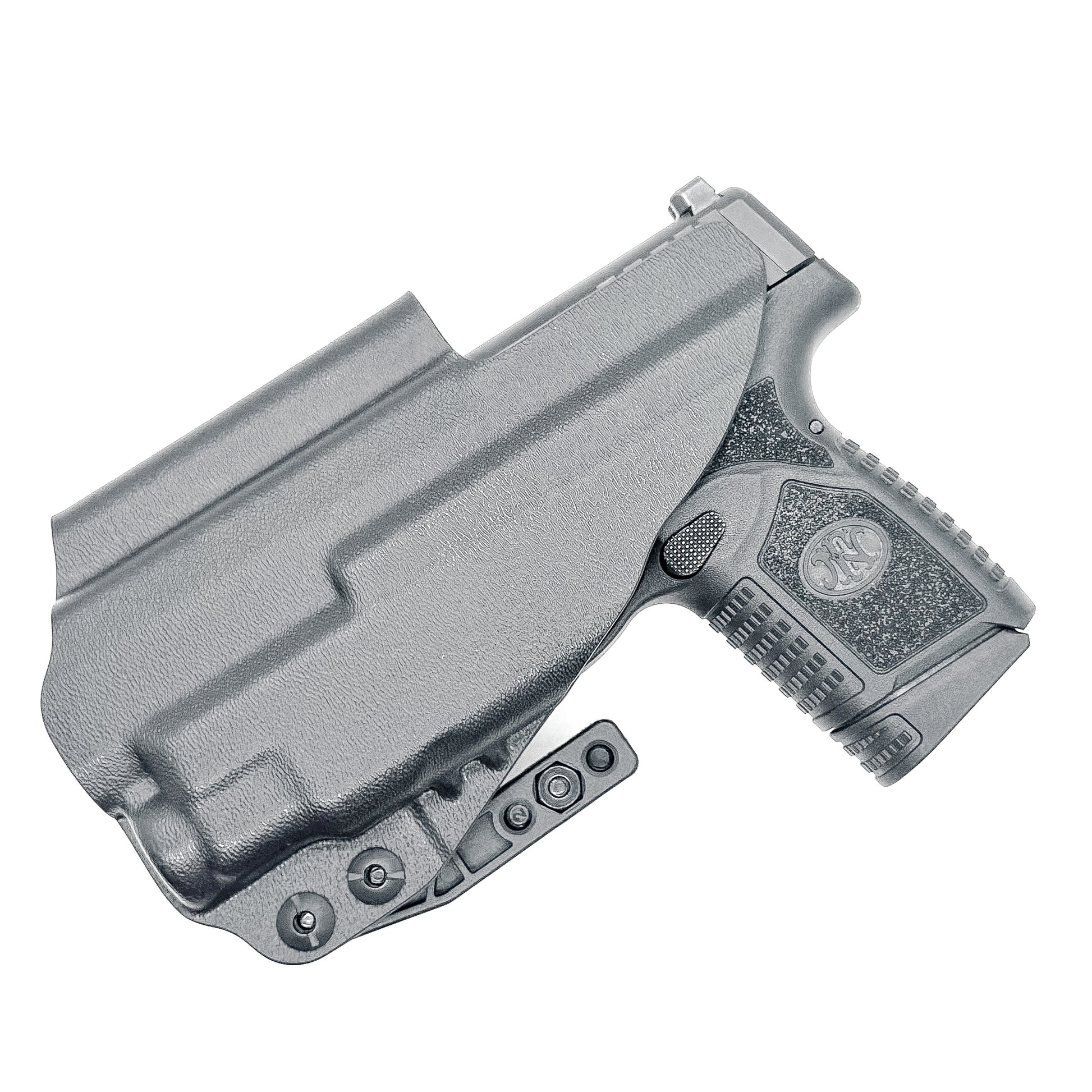 FN Reflex IWB holster with Streamlight TLR-7 Sub GL mounted, shown in right-hand configuration with full sweat guard and precision-formed Kydex design.