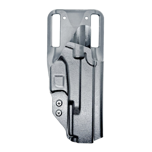 Glock competition OWB holster with drop and offset mount, fits Glock 17, 19, 22, 23, 45, and 47 Gen 5, red dot compatible, made in the USA by Four Brothers Holsters