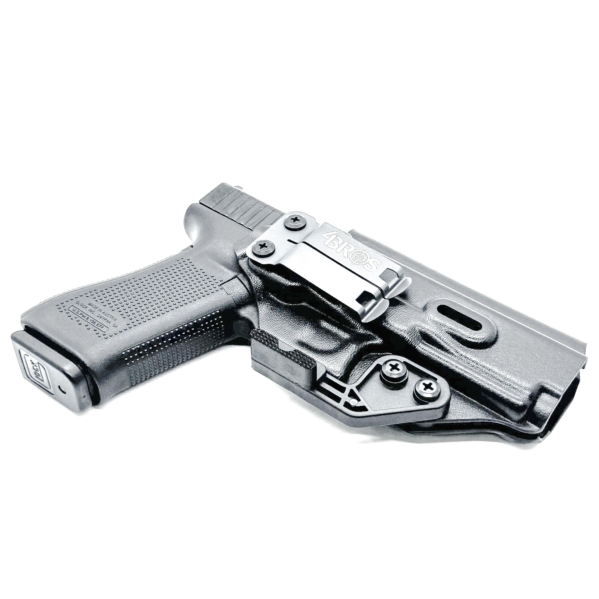 Inside waistband Kydex holster for Glock 17 and Glock 22 with Modwing, optic cut, and adjustable retention – made in the USA from .093" thermoplastic