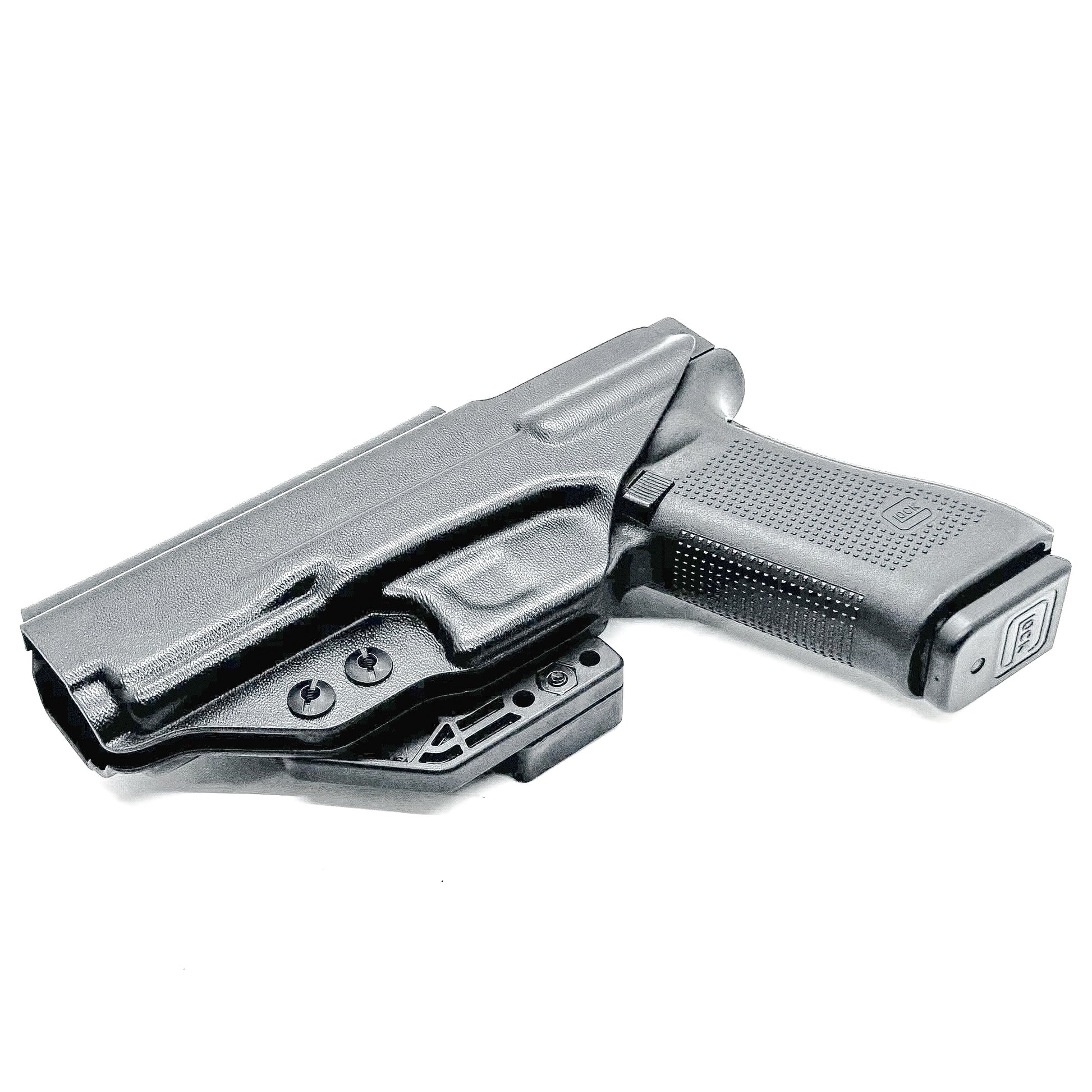 Inside waistband Kydex holster for Glock 17 and Glock 22 with Modwing, optic cut, and adjustable retention – made in the USA from .093" thermoplastic