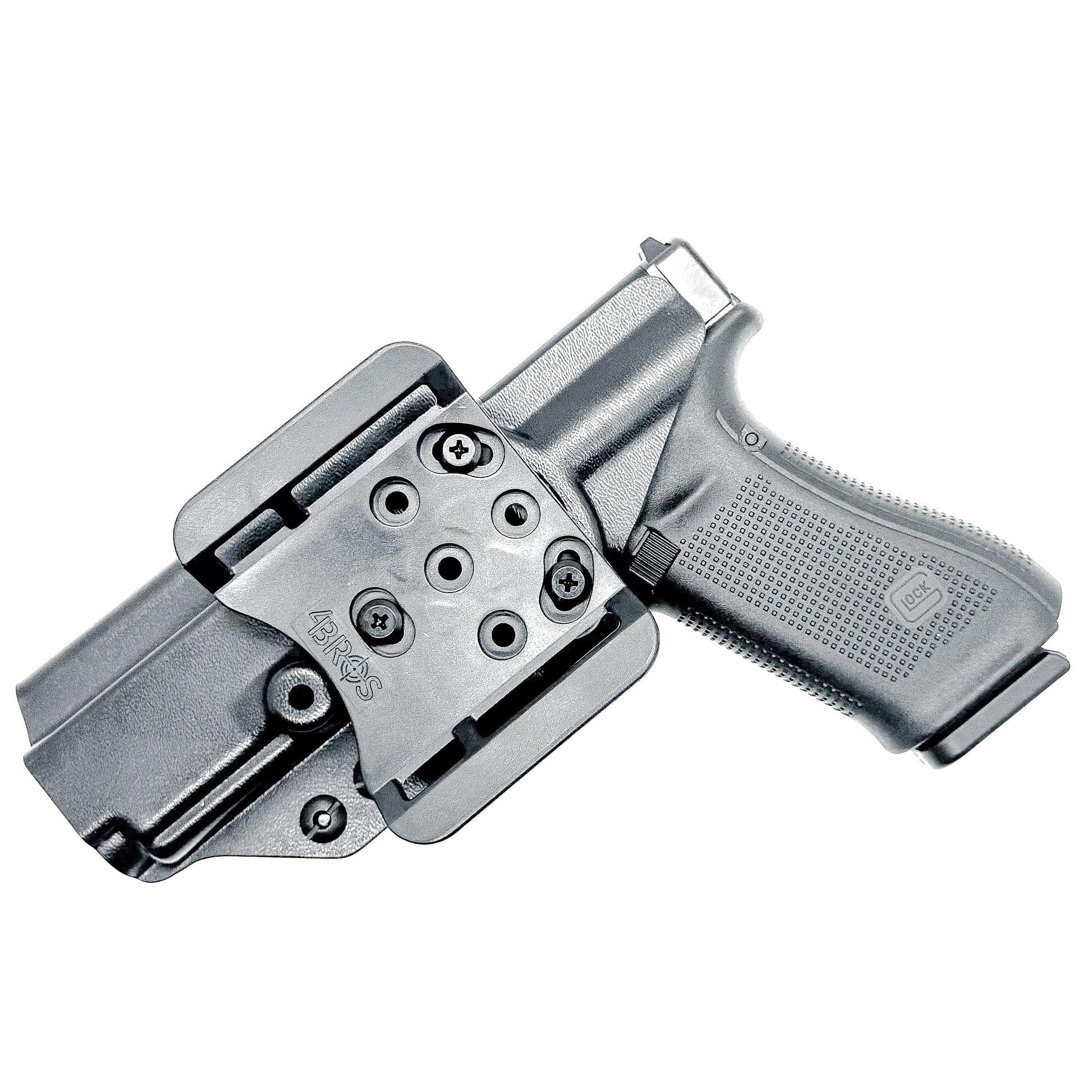 Outside waistband Kydex holster for Glock 17, 22, and full-size Glock frames with red dot cut and Tek-Lok belt attachment – made in the USA