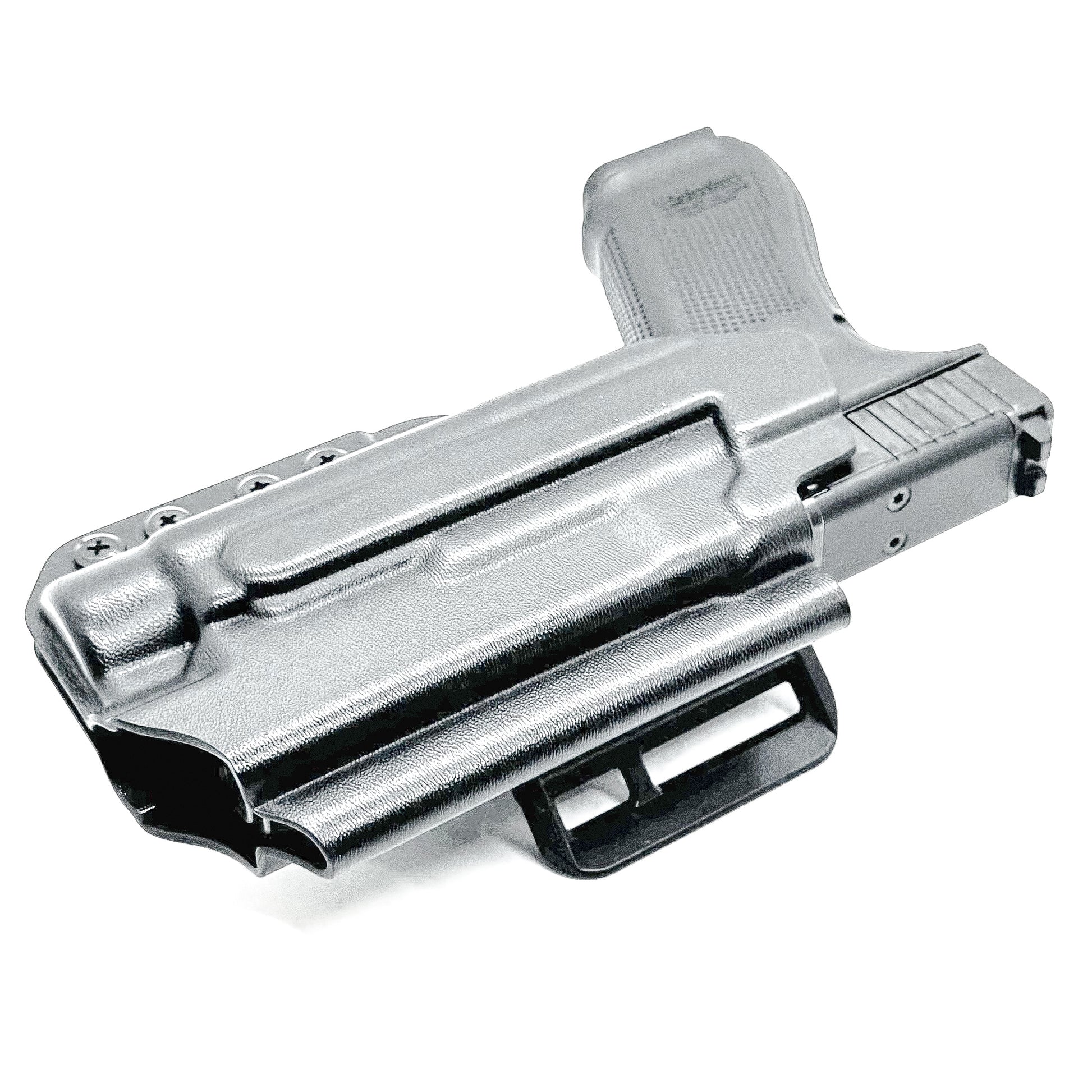 Outside Waistband (OWB) holster for Glock 17 & 47 with Streamlight TLR-1 HL-X. Built for duty and competition. Red dot ready, open muzzle, and made in the USA.