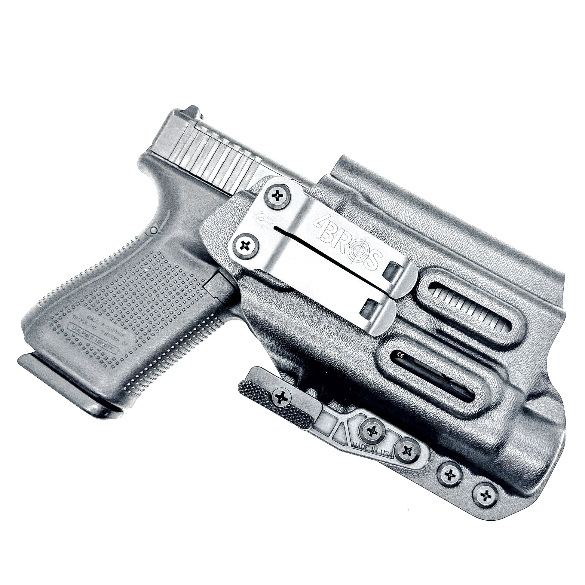 IWB holster for Glock 19 and 45 with Streamlight TLR-1 HL-X. Red dot compatible, Modwing ready, adjustable retention, and proudly made in the USA