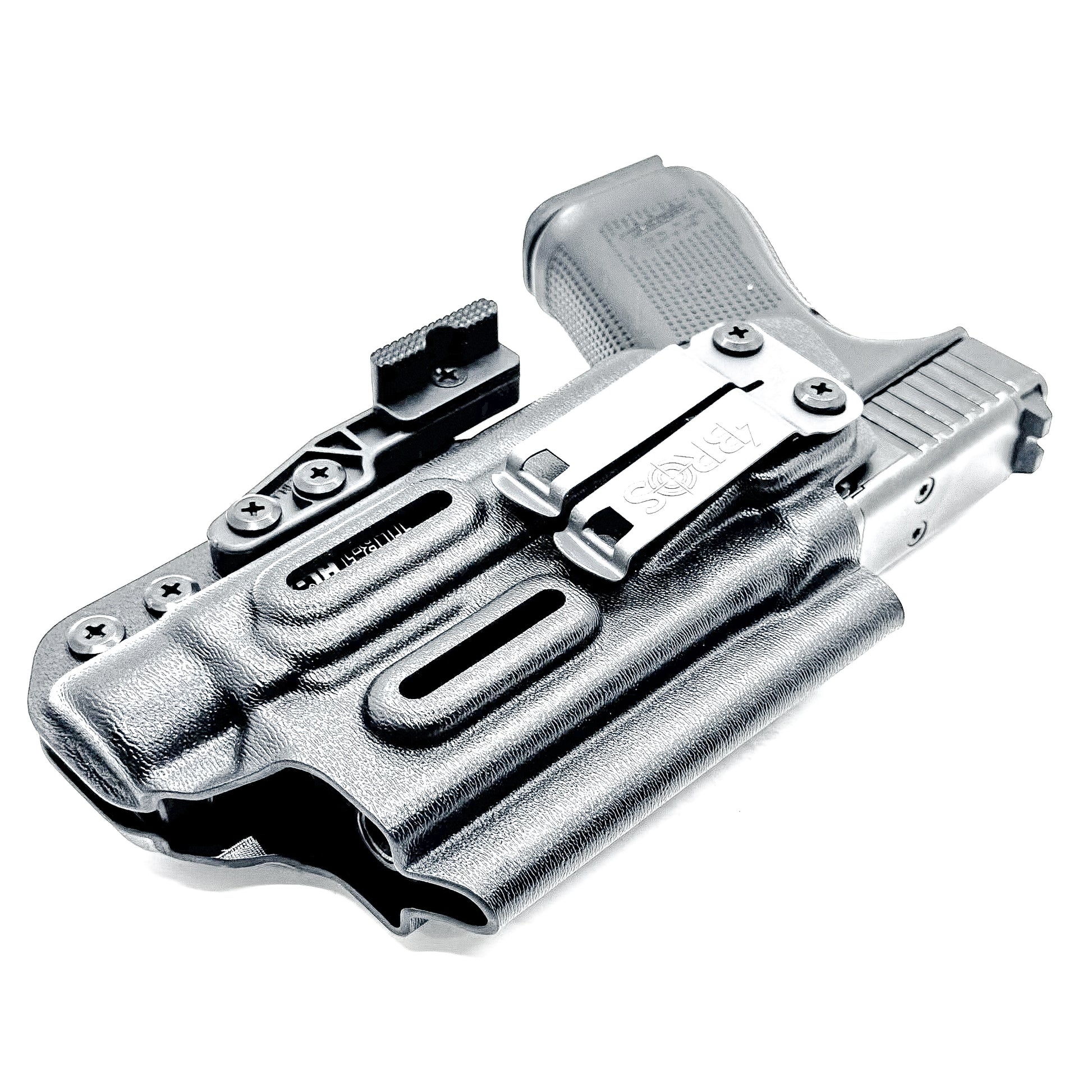 IWB holster for Glock 19 and 45 with Streamlight TLR-1 HL-X. Red dot compatible, Modwing ready, adjustable retention, and proudly made in the USA