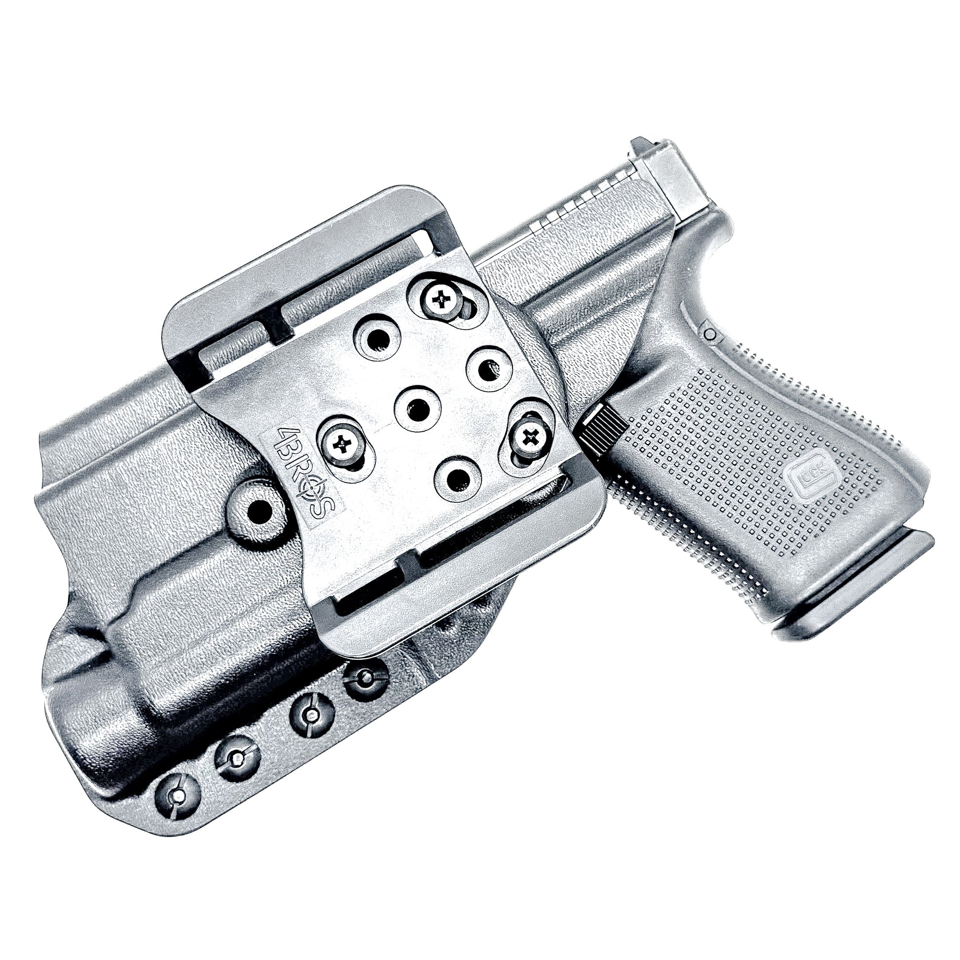 Outside Waistband (OWB) holster for Glock 19 & 45 with Streamlight TLR-1 HL-X. Built for duty and competition. Red dot ready, open muzzle, and made in the USA