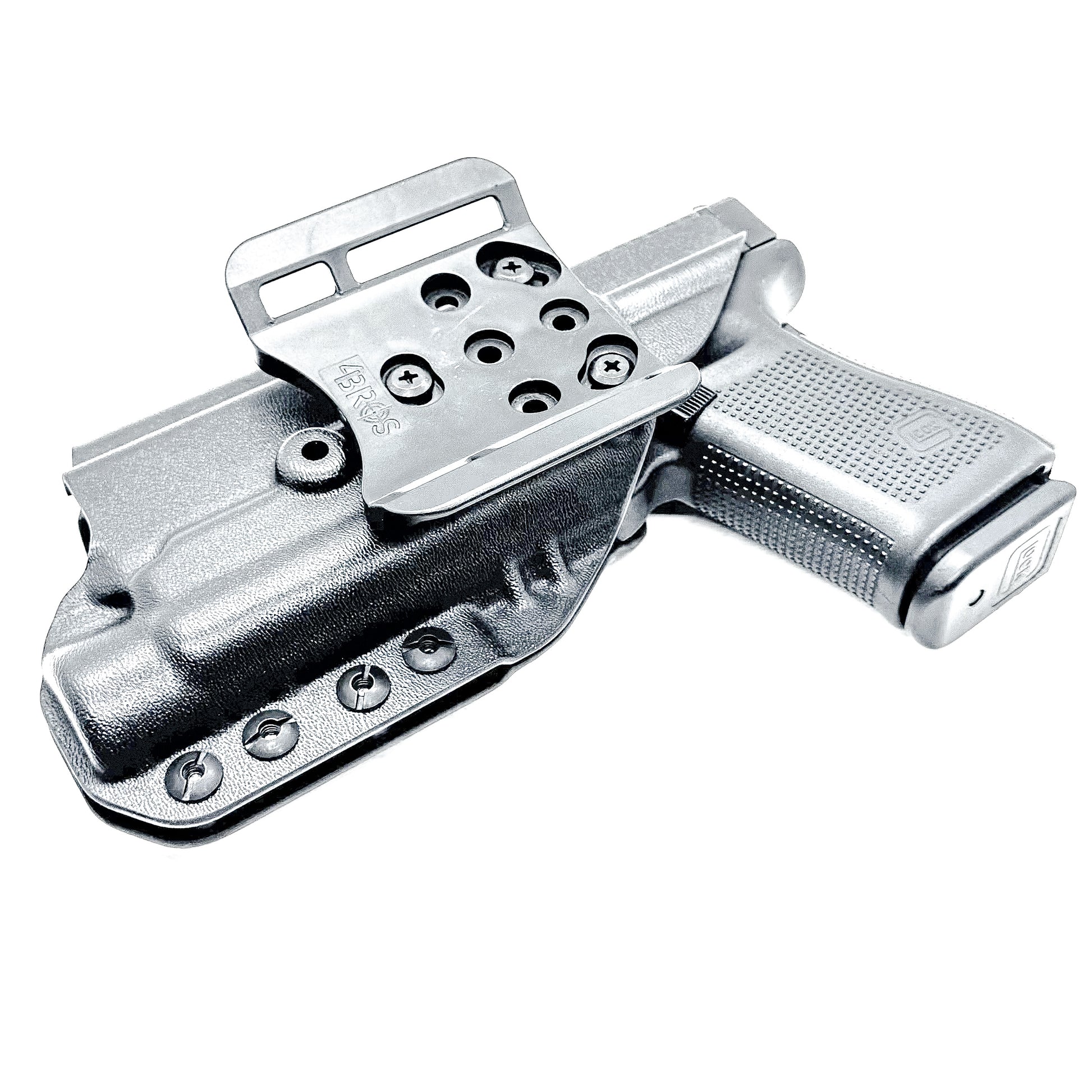 Outside Waistband (OWB) holster for Glock 19 & 45 with Streamlight TLR-1 HL-X. Built for duty and competition. Red dot ready, open muzzle, and made in the USA