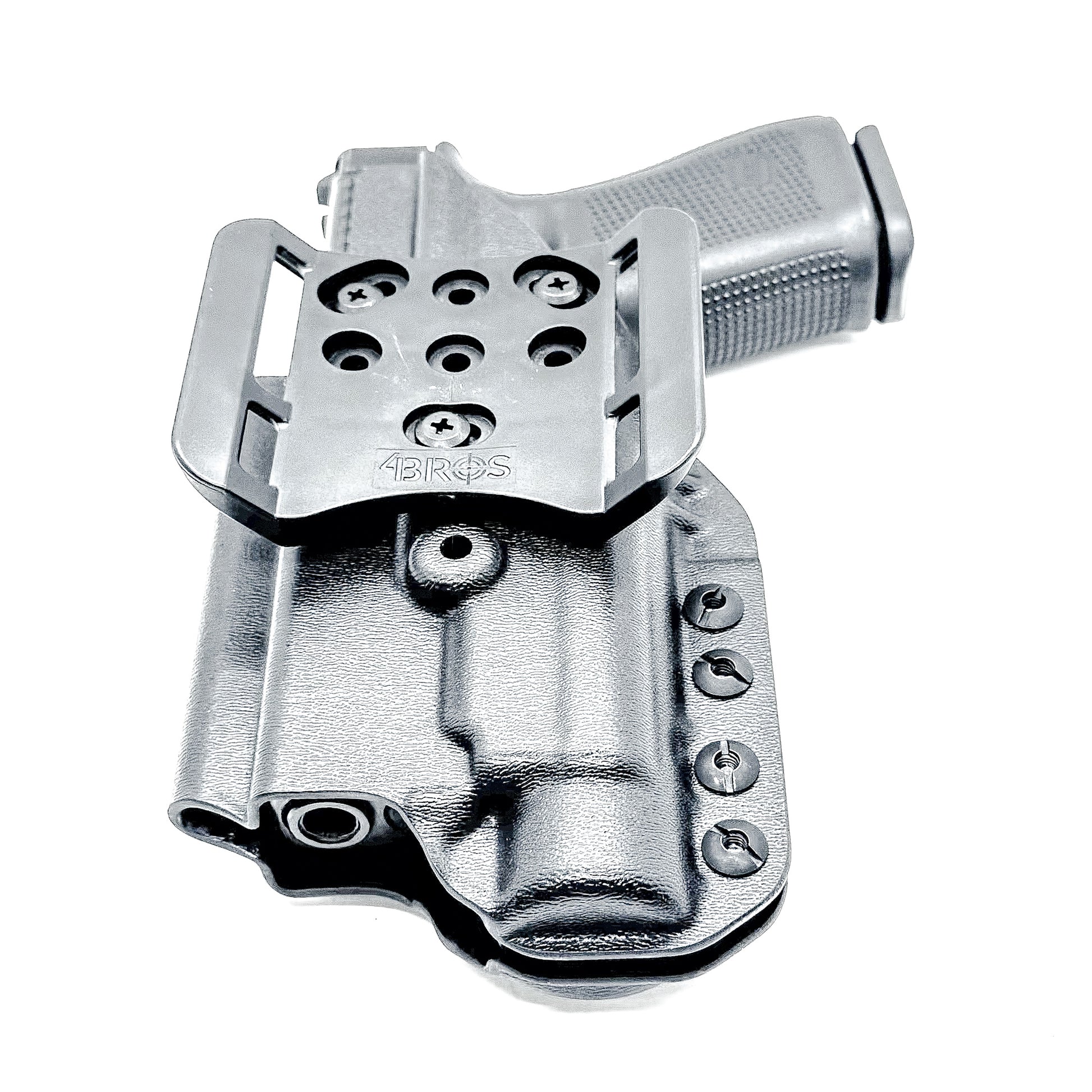 Outside Waistband (OWB) holster for Glock 19 & 45 with Streamlight TLR-1 HL-X. Built for duty and competition. Red dot ready, open muzzle, and made in the USA