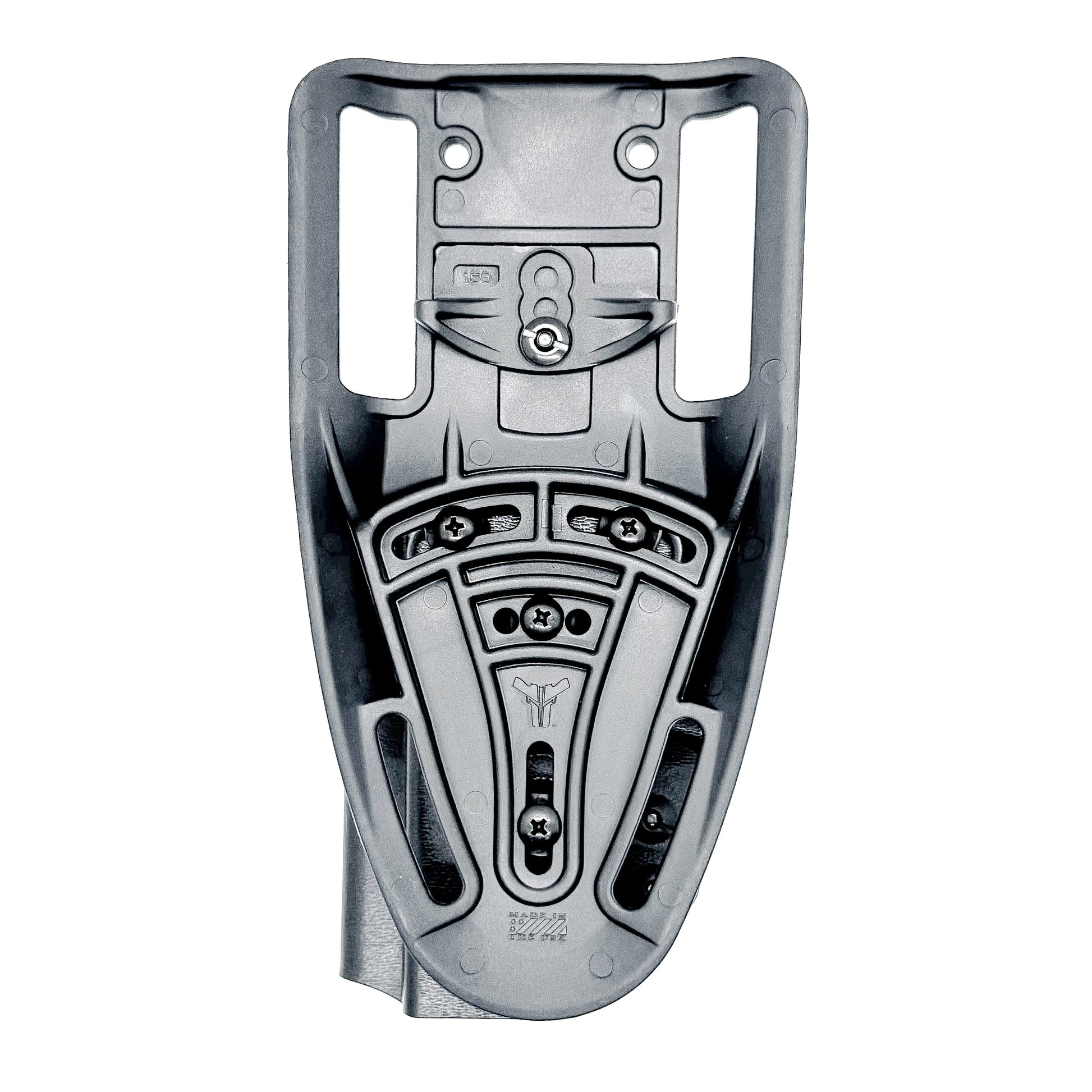 Glock 19 OWB Duty & Competition Holster with red dot cut, open muzzle, and adjustable retention – made in the USA from .093" Kydex