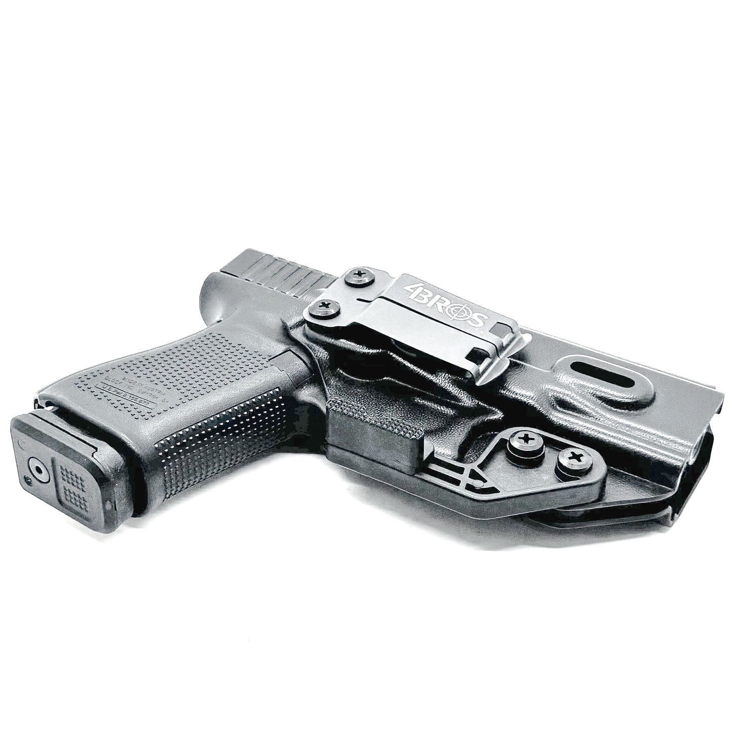 IWB holster for Glock 19, 19X, 45, and 32 – right-hand draw, adjustable retention and cant, full sweat guard, made in the USA from .093" Kydex
