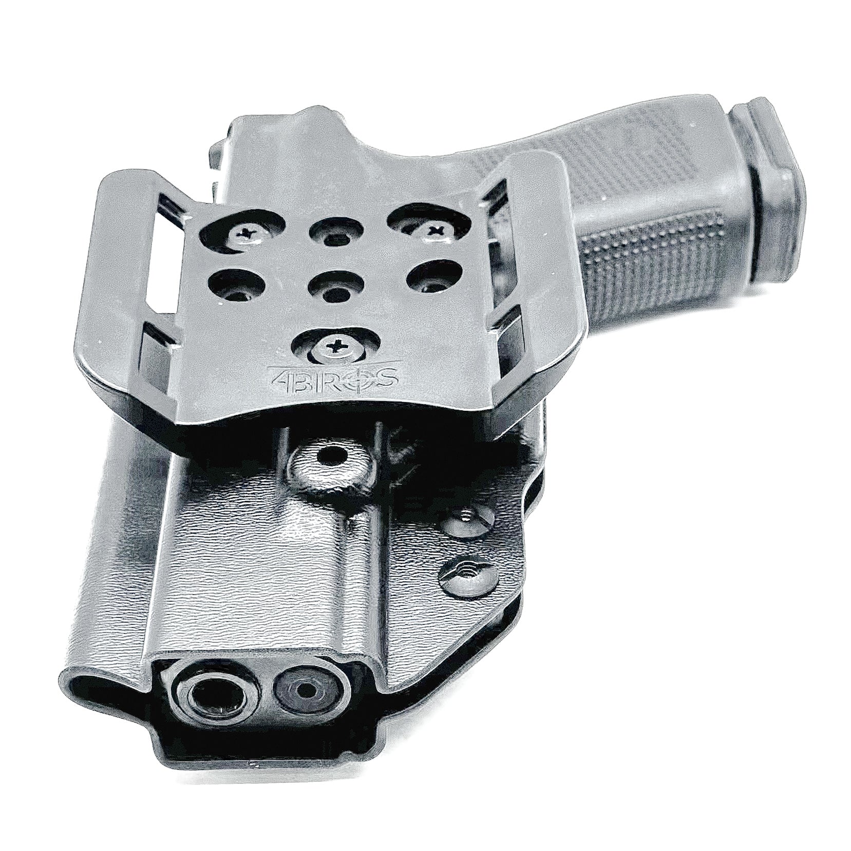 OWB Kydex holster for Glock 19, 19X, 45, and MOS models with open muzzle, red dot cut, and adjustable retention – made in the USA from .093" thermoplastic