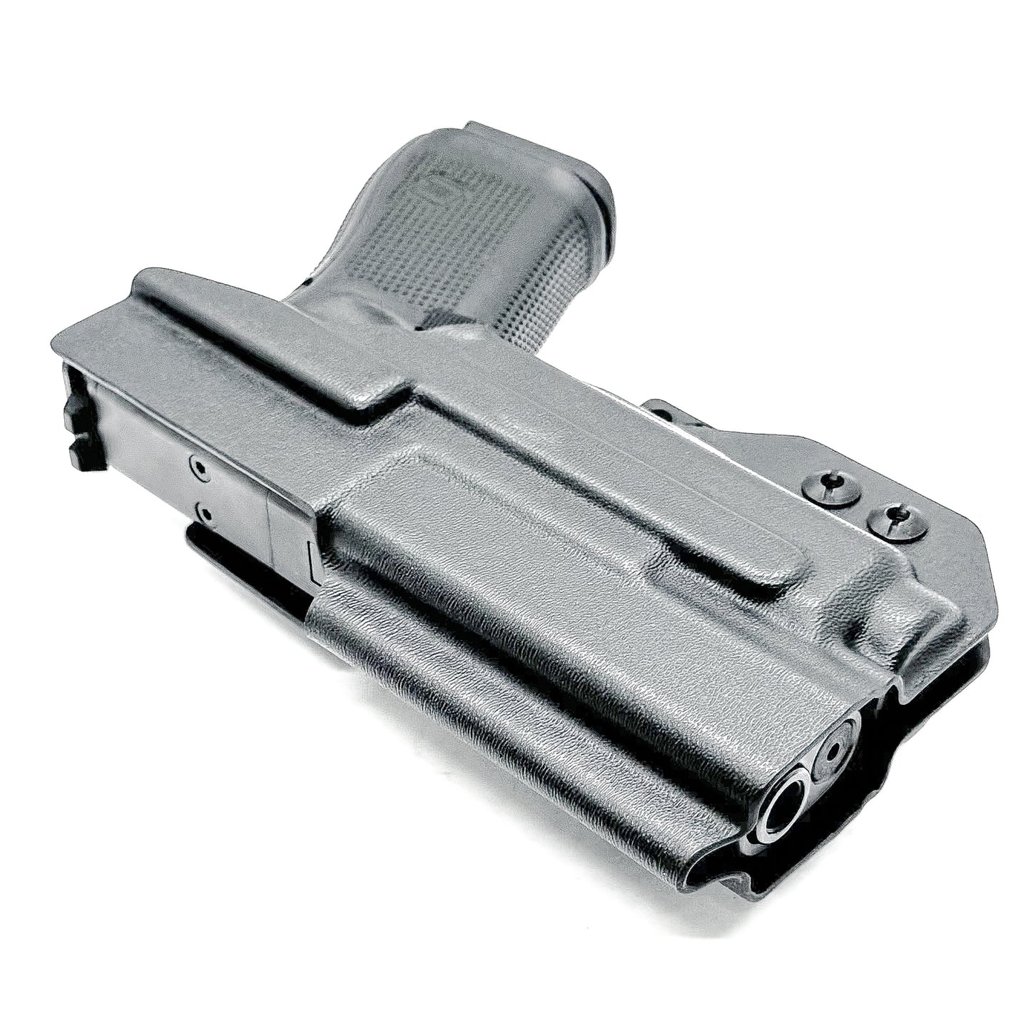 For the best IWB Kydex Inside Waistband Holster for the Glock 19, 23, 32, 19X, or 45 & Nightstick TCM-550XL or TCM-550XLS shop Four Brothers 4BROS Holsters.