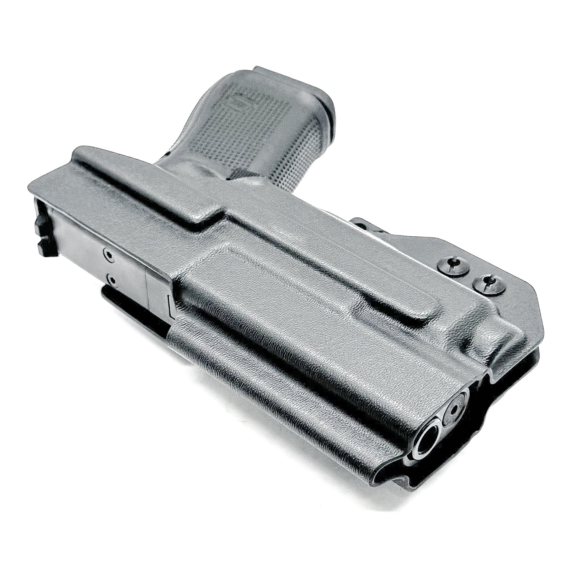 For the best IWB Kydex Inside Waistband Holster for the Glock 19, 23, 32, 19X, or 45 & Nightstick TCM-550XL or TCM-550XLS shop Four Brothers 4BROS Holsters.
