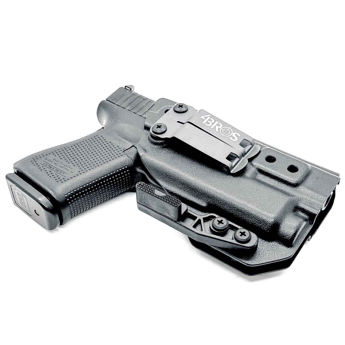 For the best IWB Kydex Inside Waistband Holster for the Glock 19, 23, 32, 19X, or 45 & Nightstick TCM-550XL or TCM-550XLS shop Four Brothers 4BROS Holsters.