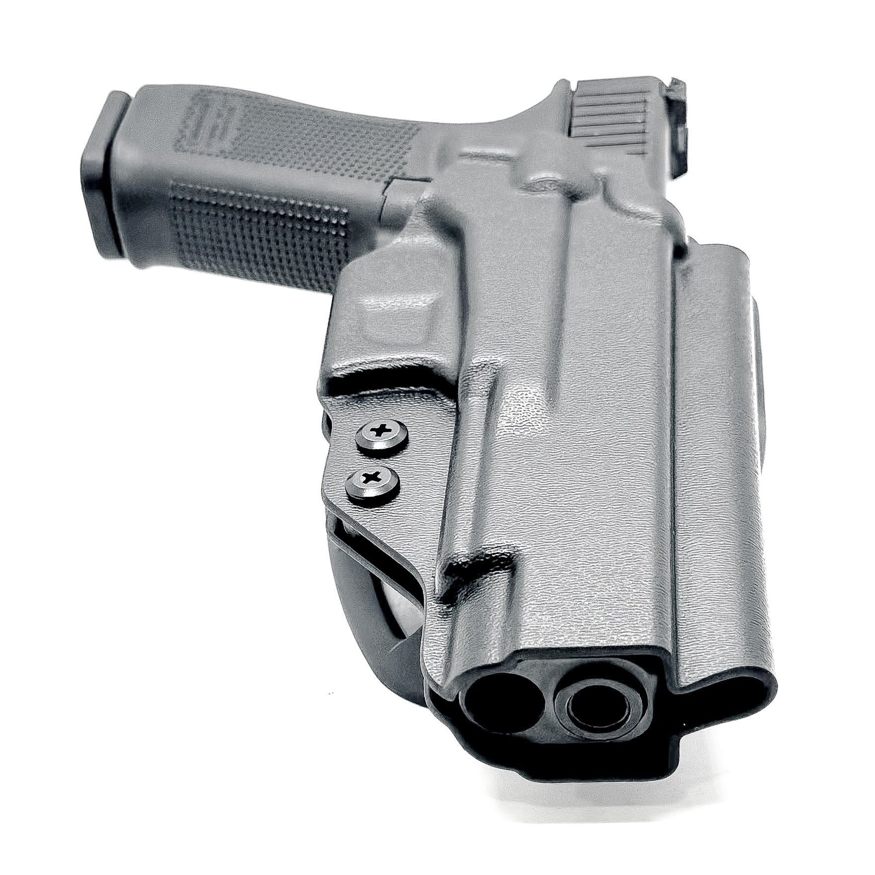 Black Outside Waistband OWB Glock 34 Generation Gen 5, Duty & Competition Style Kydex Holster from Four Brothers 4BROS Holsters. Made in the USA.