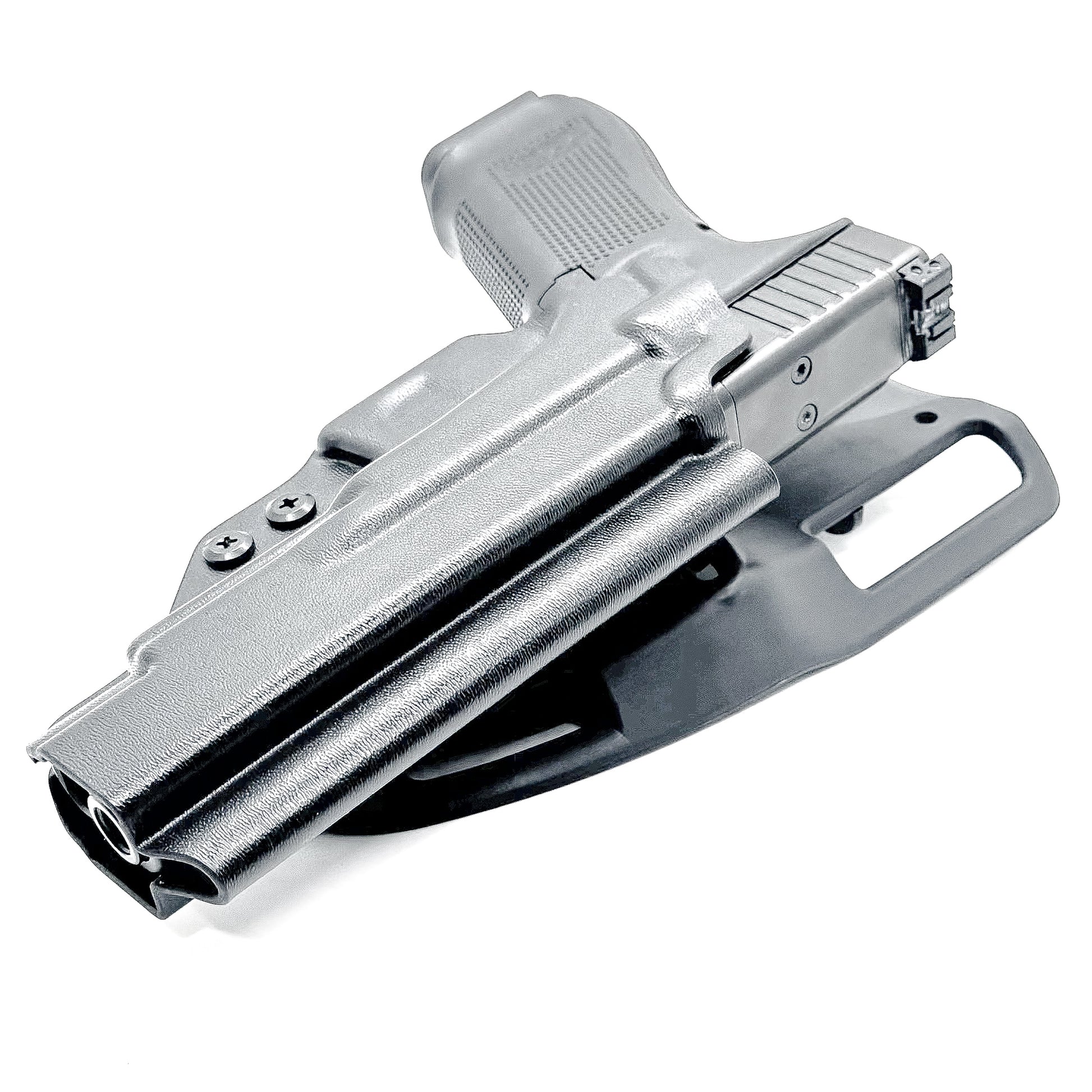 Black Outside Waistband OWB Glock 34 Generation Gen 5, Duty & Competition Style Kydex Holster from Four Brothers 4BROS Holsters. Made in the USA.