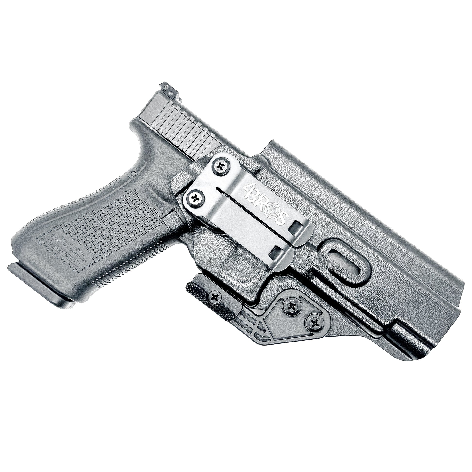 Black IWB Kydex Inside Waistband Concealment Holster for the Glock 34 Gen 5 handgun from Four Brothers 4BROS Holsters. Proudly made in the USA