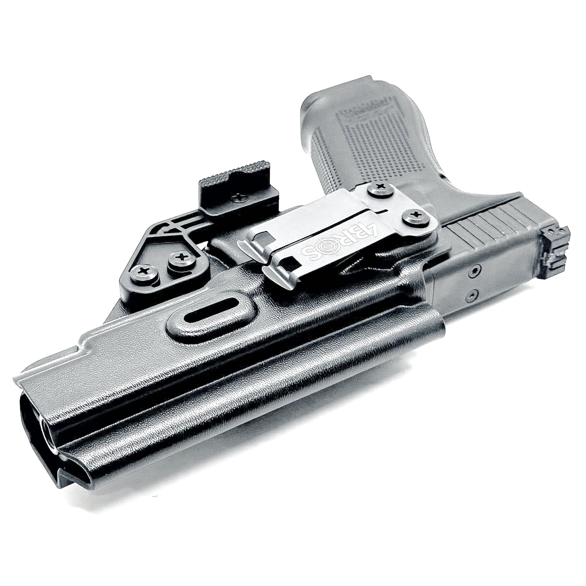 Black IWB Kydex Inside Waistband Concealment Holster for the Glock 34 Gen 5 handgun from Four Brothers 4BROS Holsters. Proudly made in the USA