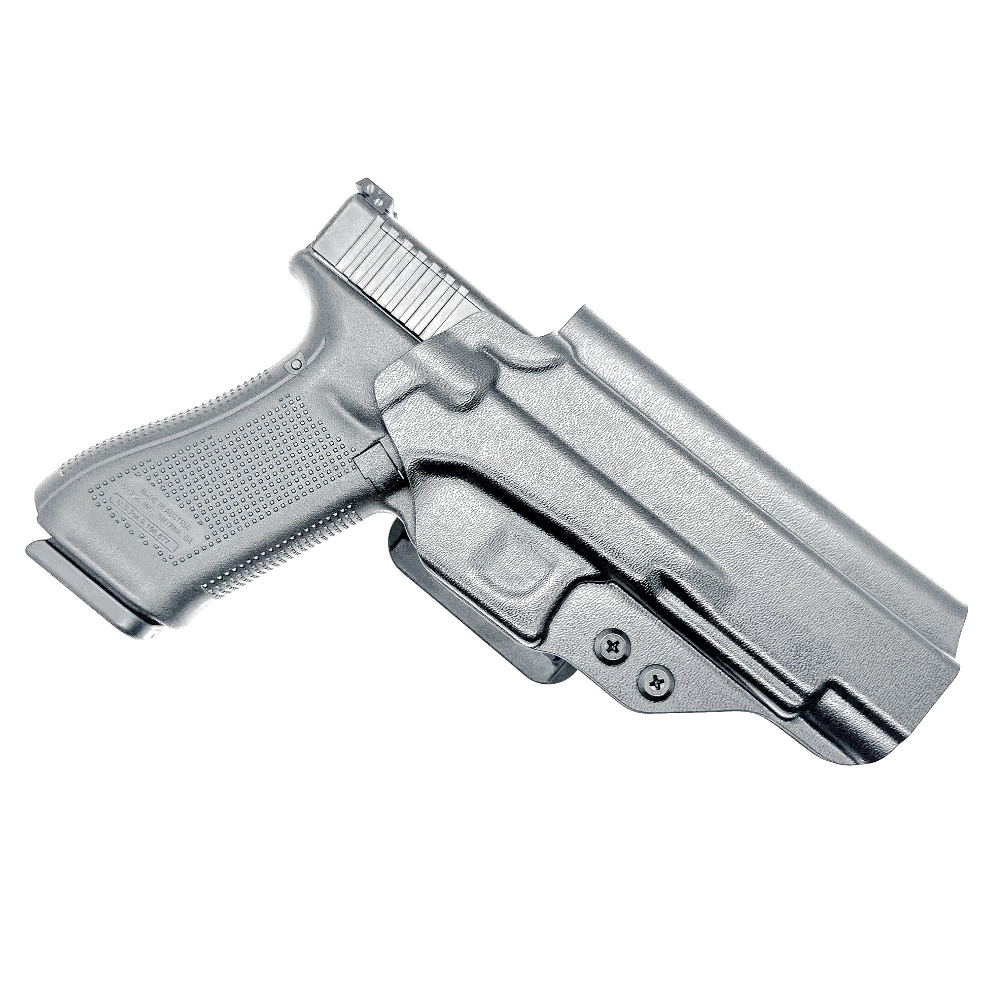 Black Outside Waistband OWB Kydex holster for the Glock 34 Generation Gen 5 from Four Brothers 4BROS Holsters. Made in the USA.