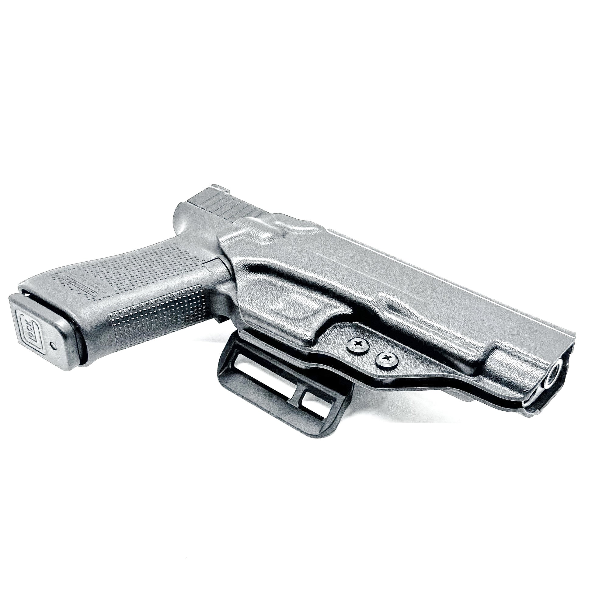 Black Outside Waistband OWB Kydex holster for the Glock 34 Generation Gen 5 from Four Brothers 4BROS Holsters. Made in the USA.