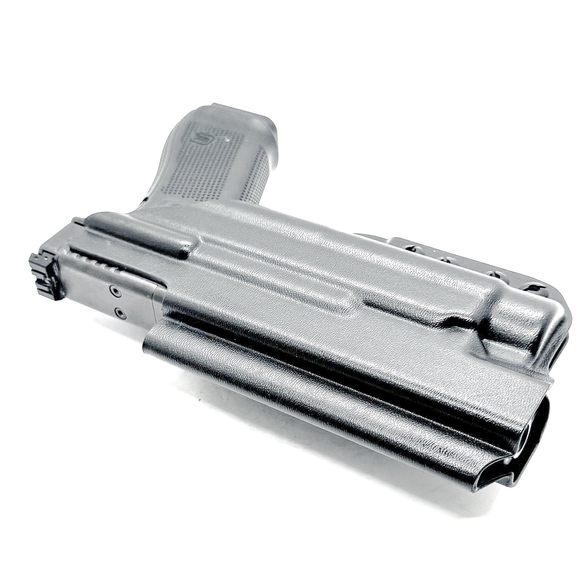 Custom-fit IWB holster for Glock 34 with Streamlight TLR-1 HL-X. Red dot compatible, Modwing ready, adjustable retention, and proudly made in the USA