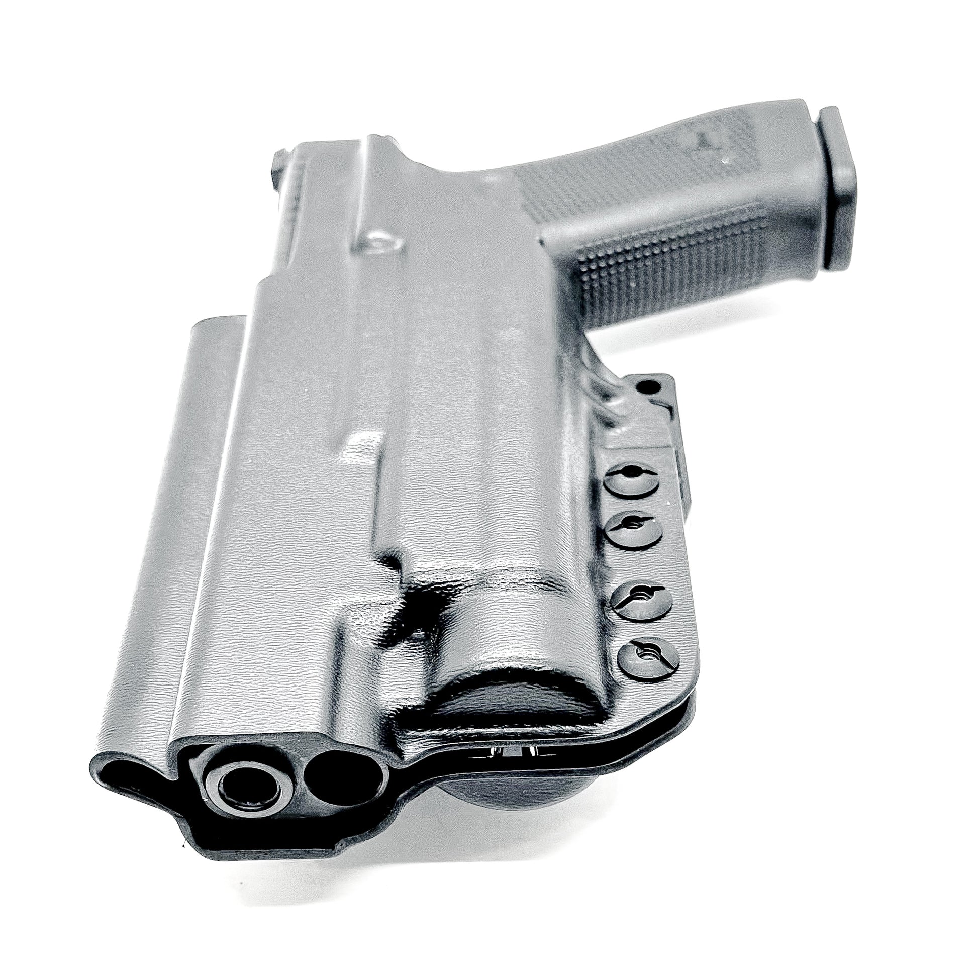 Custom-fit IWB holster for Glock 34 with Streamlight TLR-1 HL-X. Red dot compatible, Modwing ready, adjustable retention, and proudly made in the USA