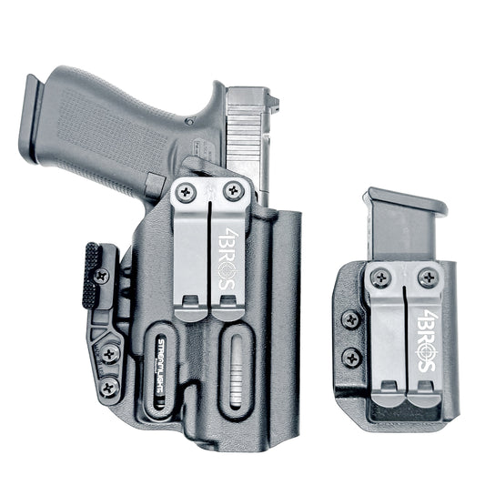 Glock 43X and 48 MOS IWB right-hand holster with Streamlight TLR-7 Sub and matching magazine carrier, built for concealed carry with secure retention